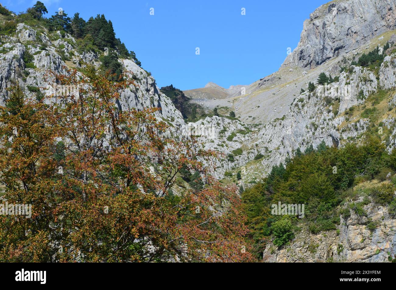 Western Valleys Natural Park in the Pyrenees of Huesca, Spain Stock Photo