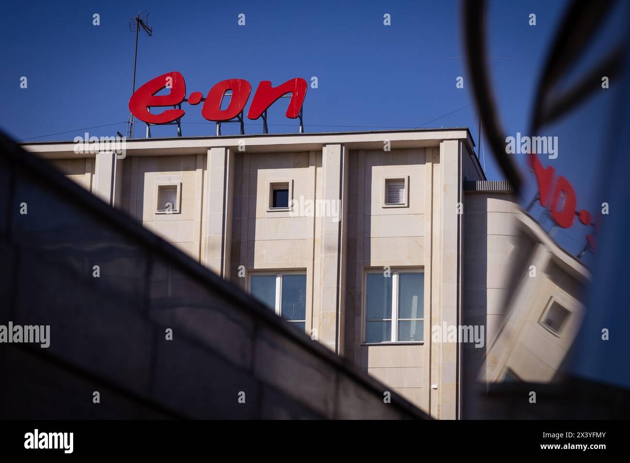 Warsaw, Poland - April 26th 2024: E.ON logo at the company's headquarters Stock Photo