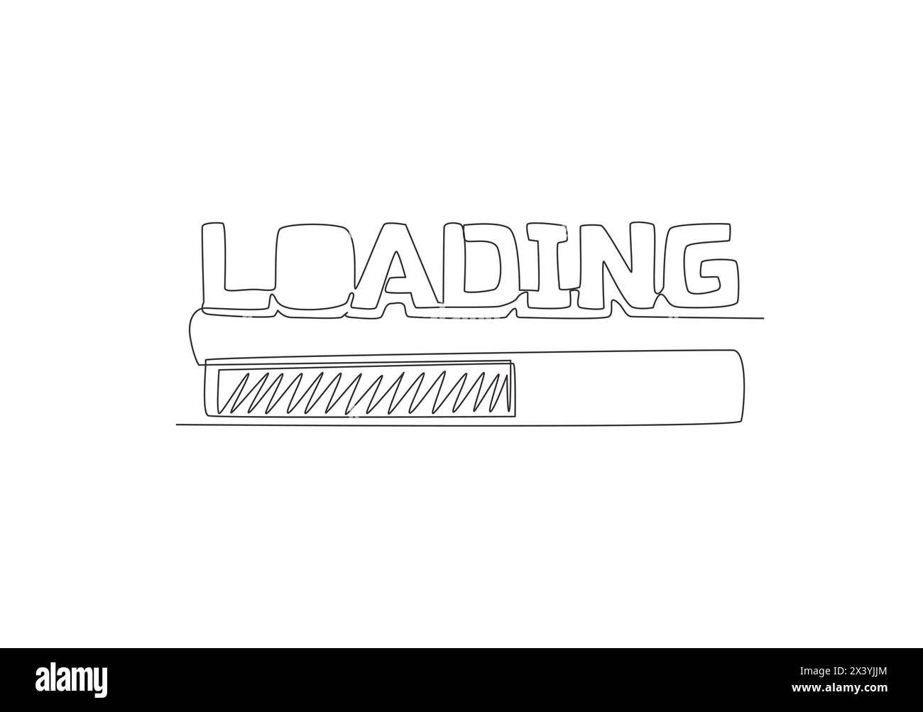 One single line drawing of cute and cool typography icon sign - Loading ...