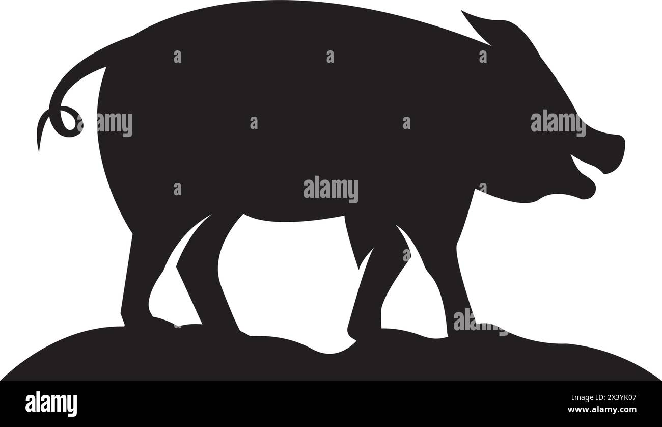 Fat pig logo vector simple icon in flat design Stock Vector Image & Art ...
