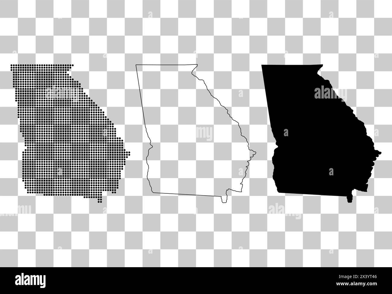 Georgia usa map vector vectors Black and White Stock Photos & Images ...