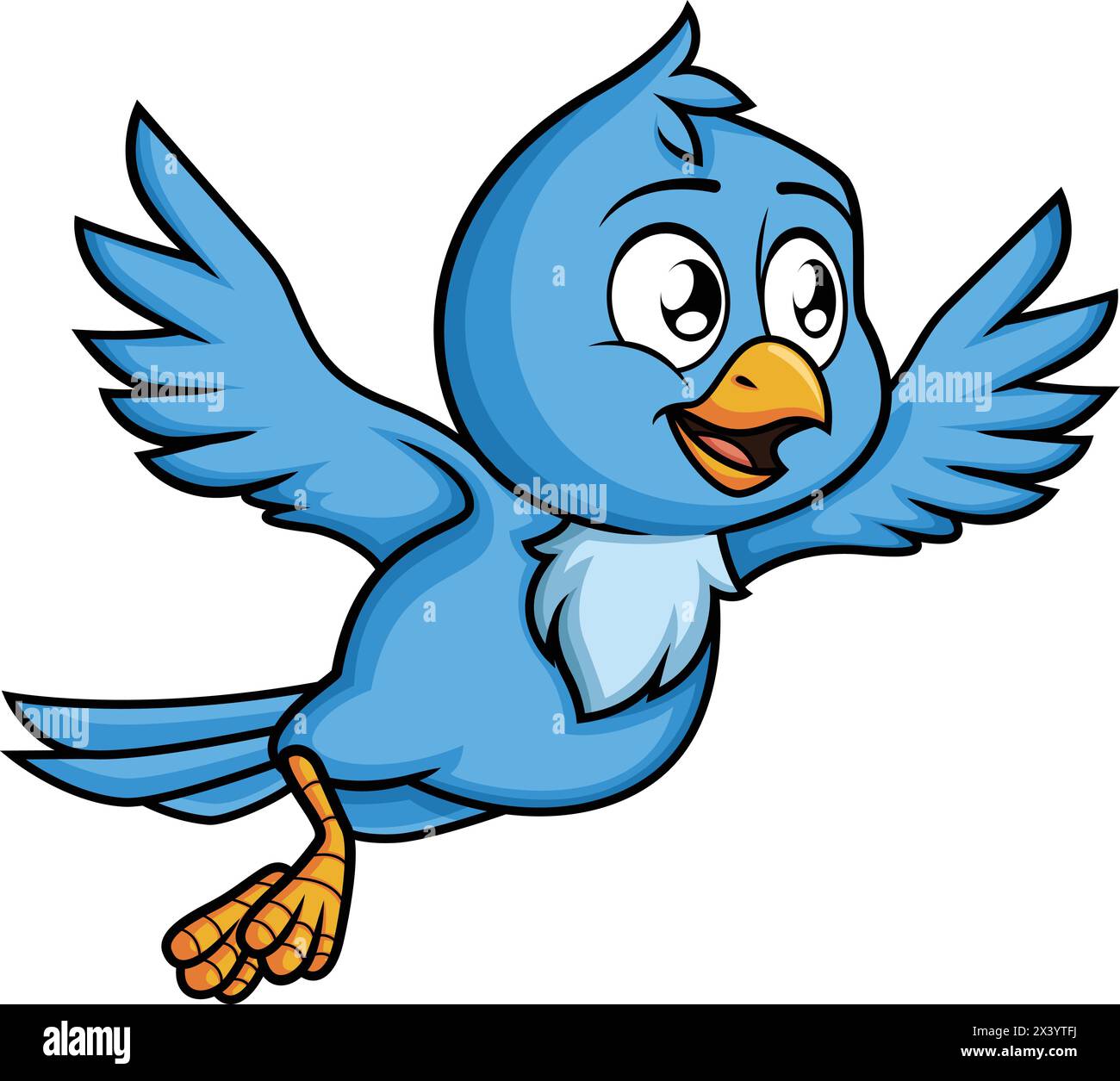 Blue bird flying away vector cartoon clip art Stock Vector Image & Art