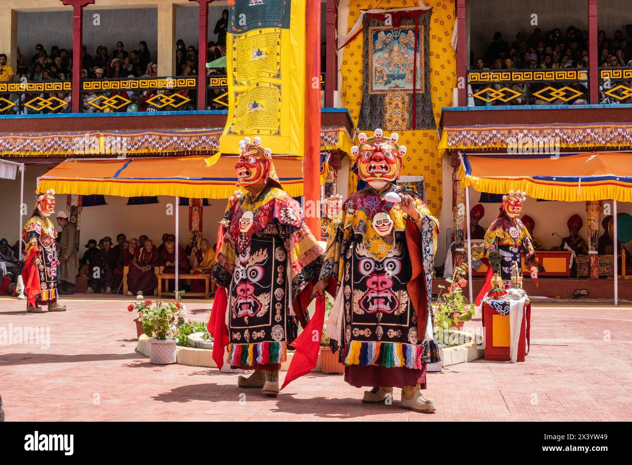 Masked Monks And Tibetan Drums At The Takthok Tsechu Festival, Sakti 