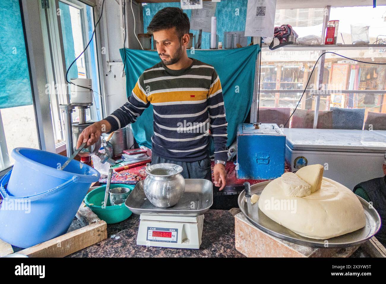 Traditional Indian lassi maker, Leh, Ladakh, India Stock Photo - Alamy