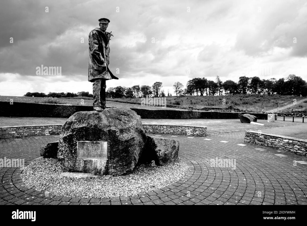 The David Stirling Memorial, also known as the SAS Memorial, stands on the Hill of Row looking