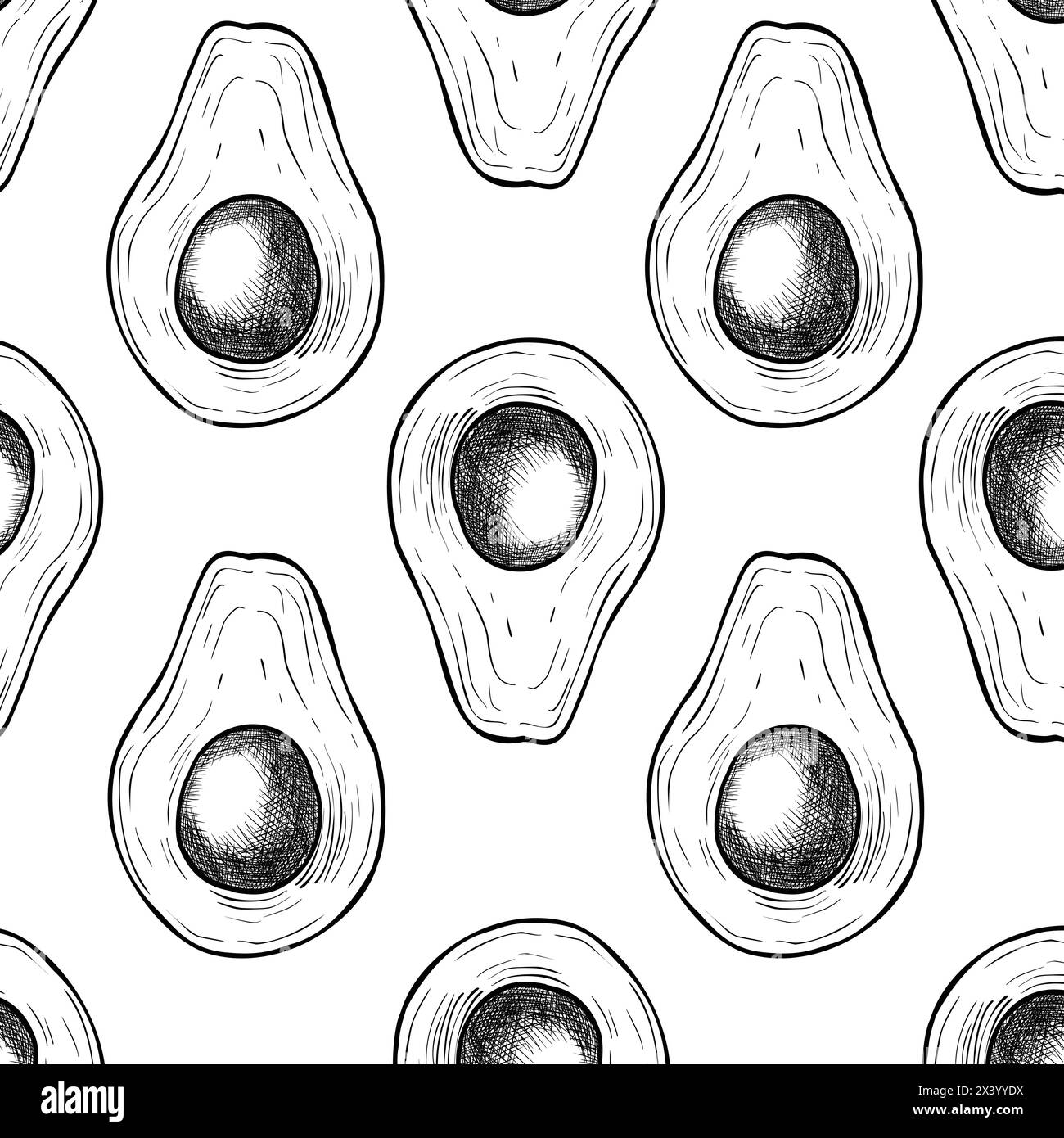 Avocado seamless Pattern. Vector background of food. Illustration with ...