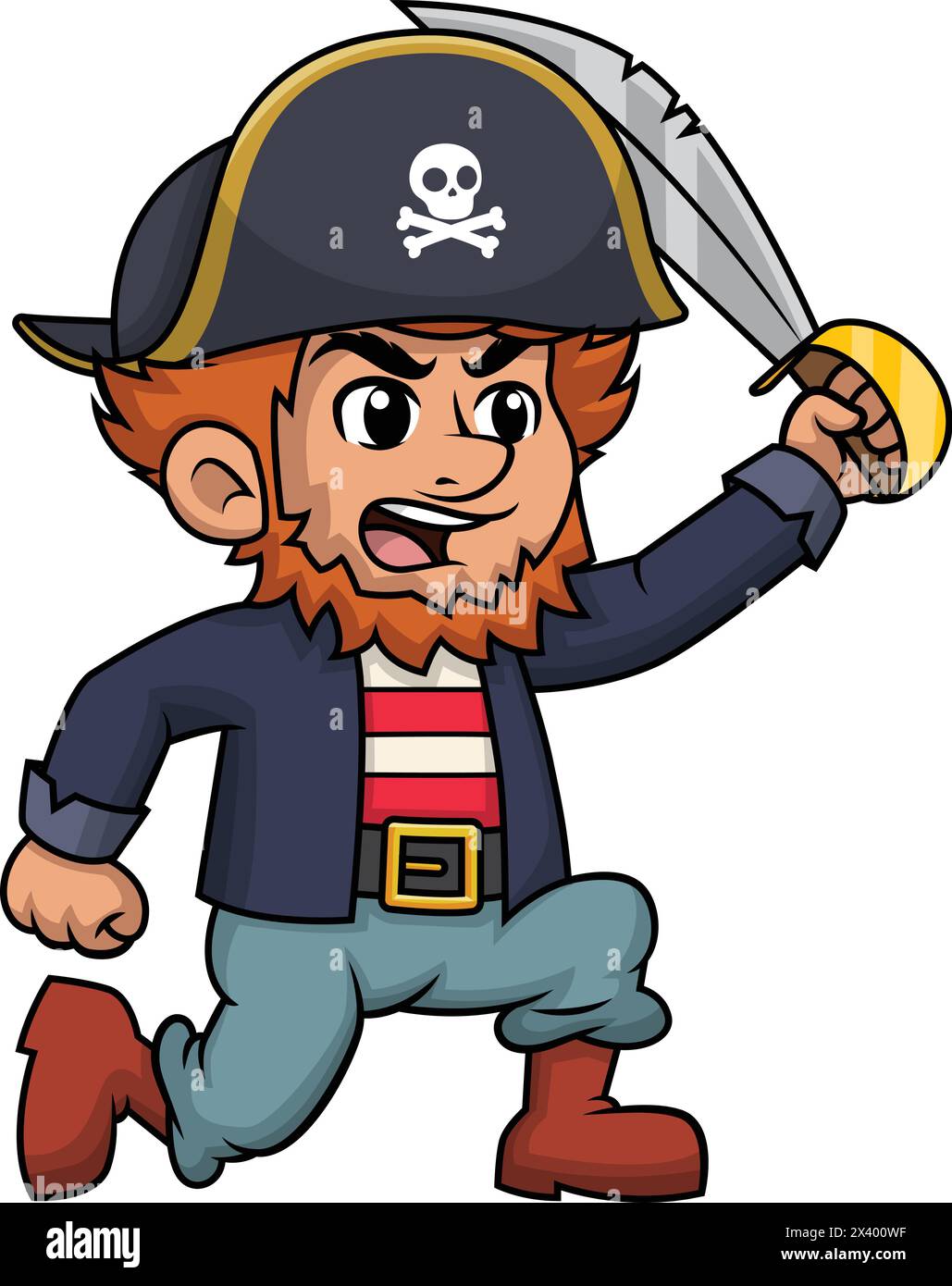 Angry pirate charging vector cartoon clip art Stock Vector Image & Art ...