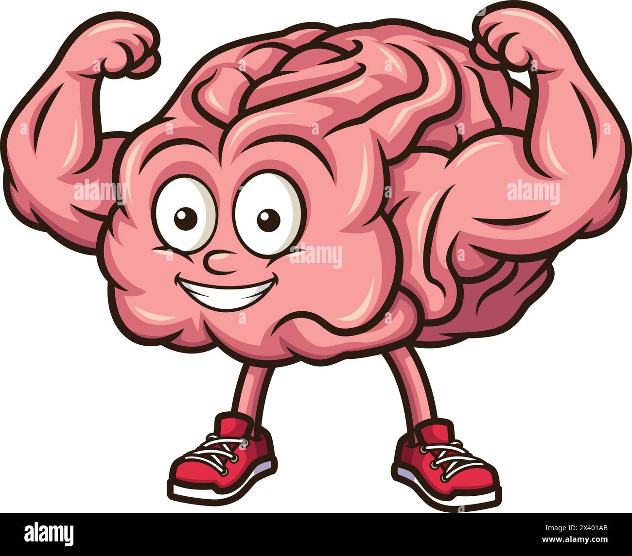 Strong brain flexing muscles vector cartoon clip art Stock Vector Image ...