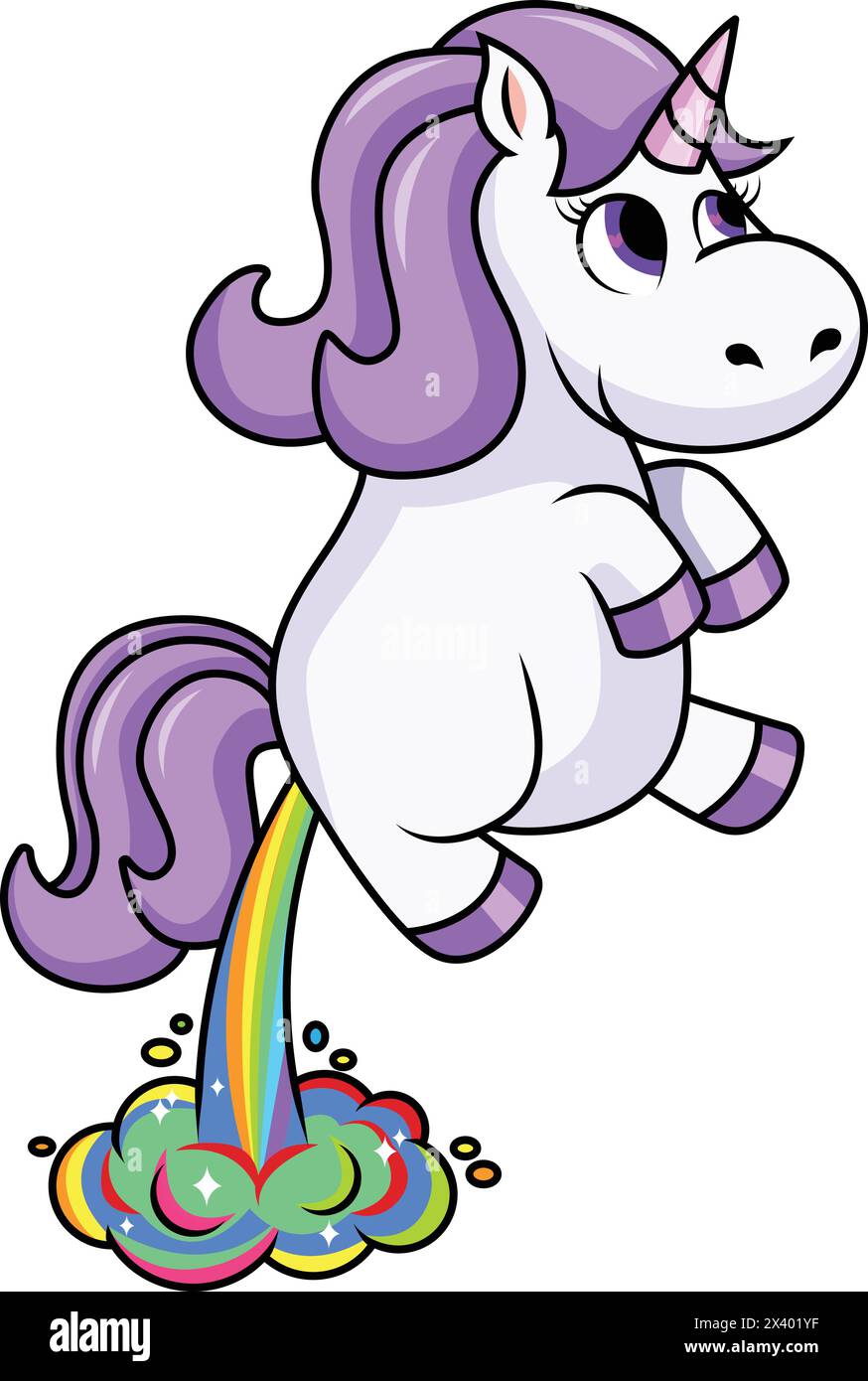 Unicorn farting a rainbow vector cartoon clip art Stock Vector Image ...