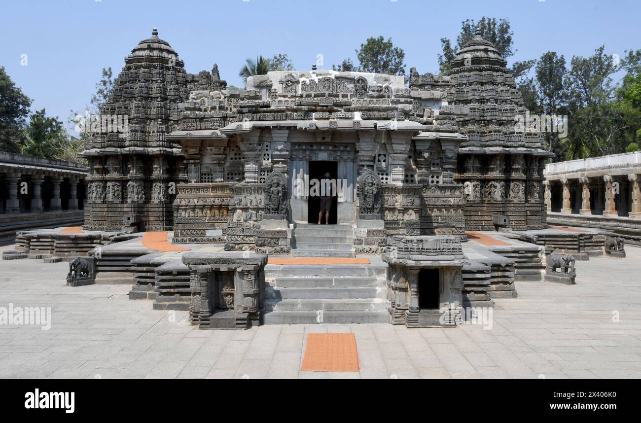 Mysore, Karnataka, USA. 19th Mar, 2024. Somanathapura Temple near Mysore in Karnataka state, India, is a Vaishnav Hindu temple dedicated to Lord Krishna. It was consecrated in 1258 CE. (Credit Image: © Mark Hertzberg/ZUMA Press Wire) EDITORIAL USAGE ONLY! Not for Commercial USAGE! Stock Photo