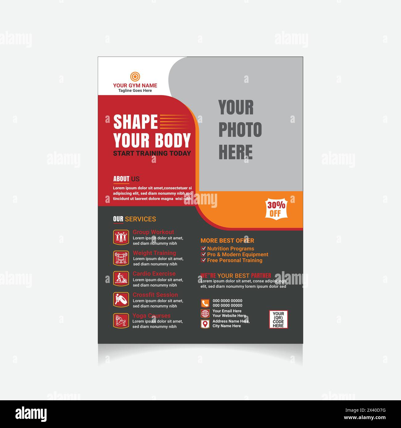 gym flyer Stock Vector