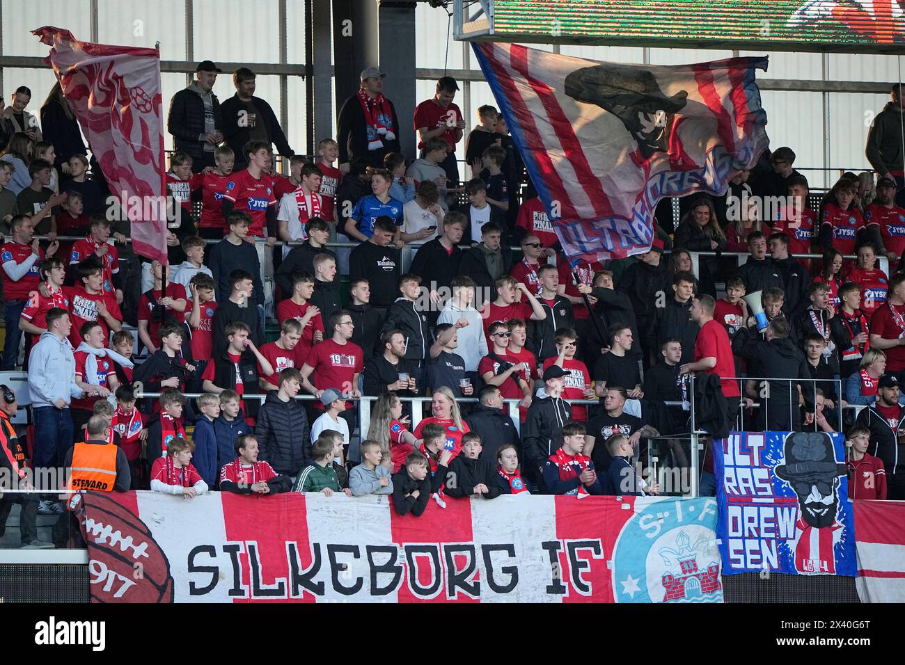 Silkeborg, Denmark. 29th Apr, 2024. Superliga match between Silkeborg IF and FC Midtjylland at Jysk Park in Silkeborg Monday, April 29, 2024. (Photo: Bo Amstrup/Scanpix 2024) Credit: Ritzau/Alamy Live News Stock Photo