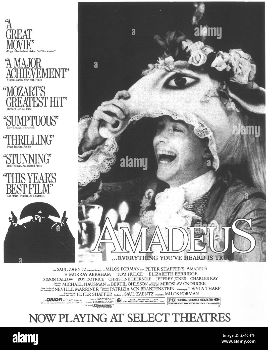 1984 Amadeus film original poster, directed by Milos Forman Stock Photo