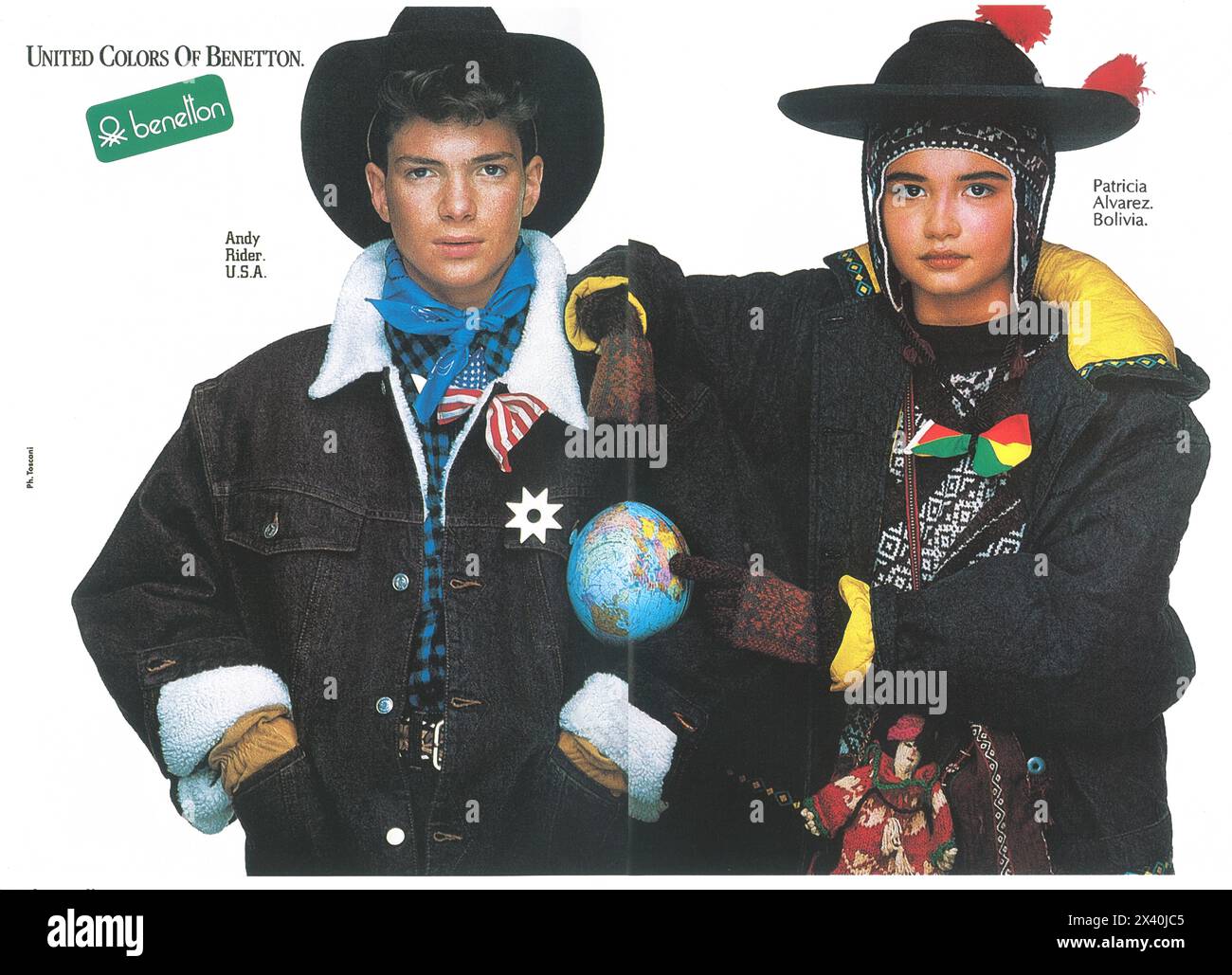 1986 Benetton Sportswear Ad - Andy Rider and Patricia Alvarez Stock ...