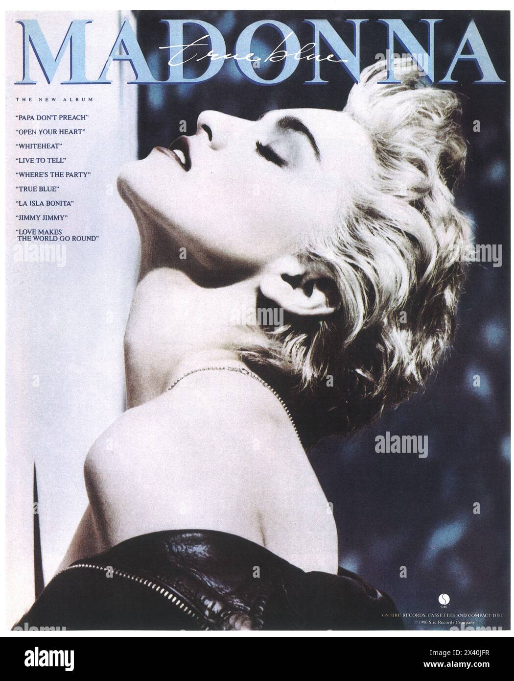 1986 Madonna – True Blue Album cover promo Stock Photo