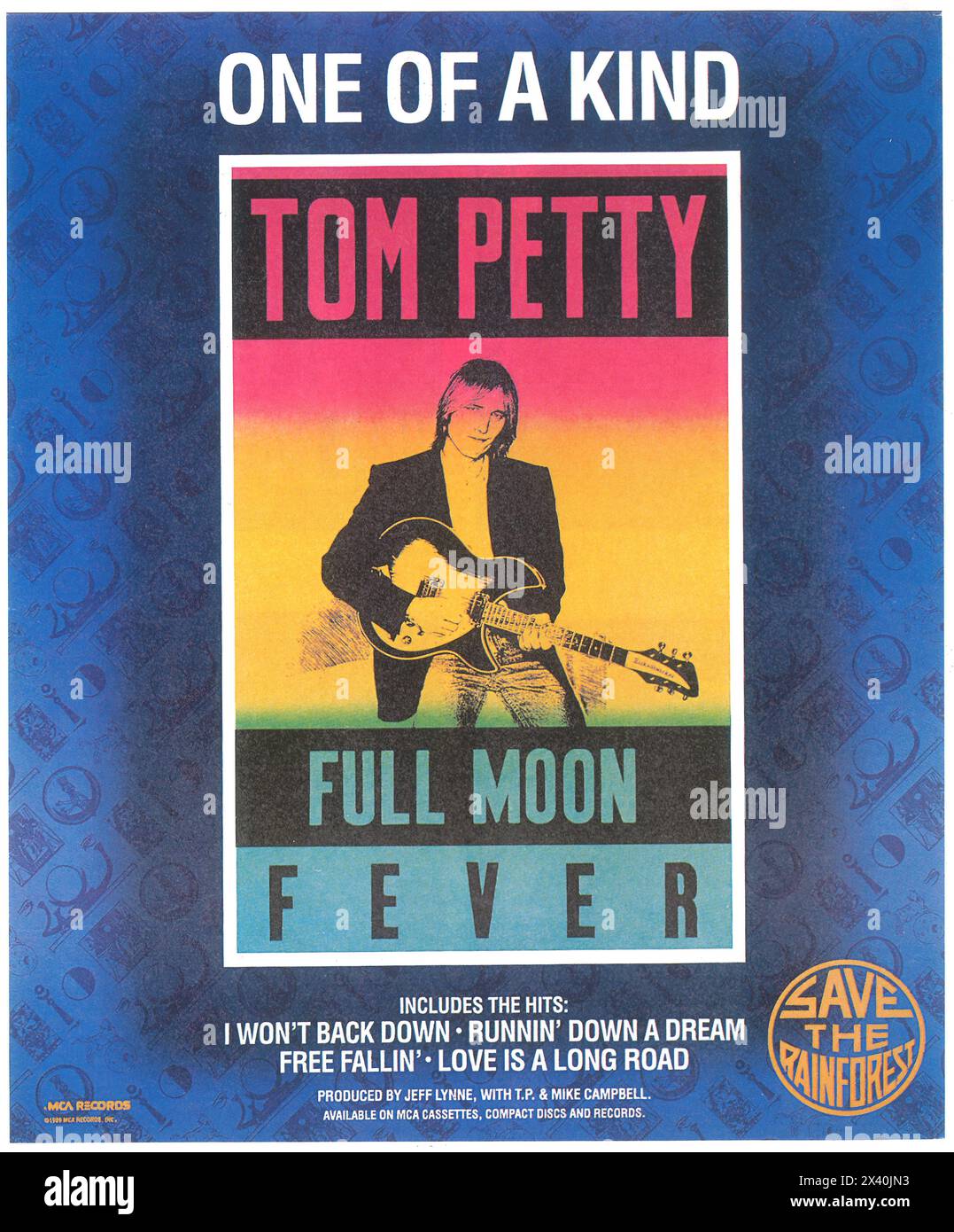 1989 Tom Petty - One Of A Kind - Ful Moon River album cover promo Stock Photo