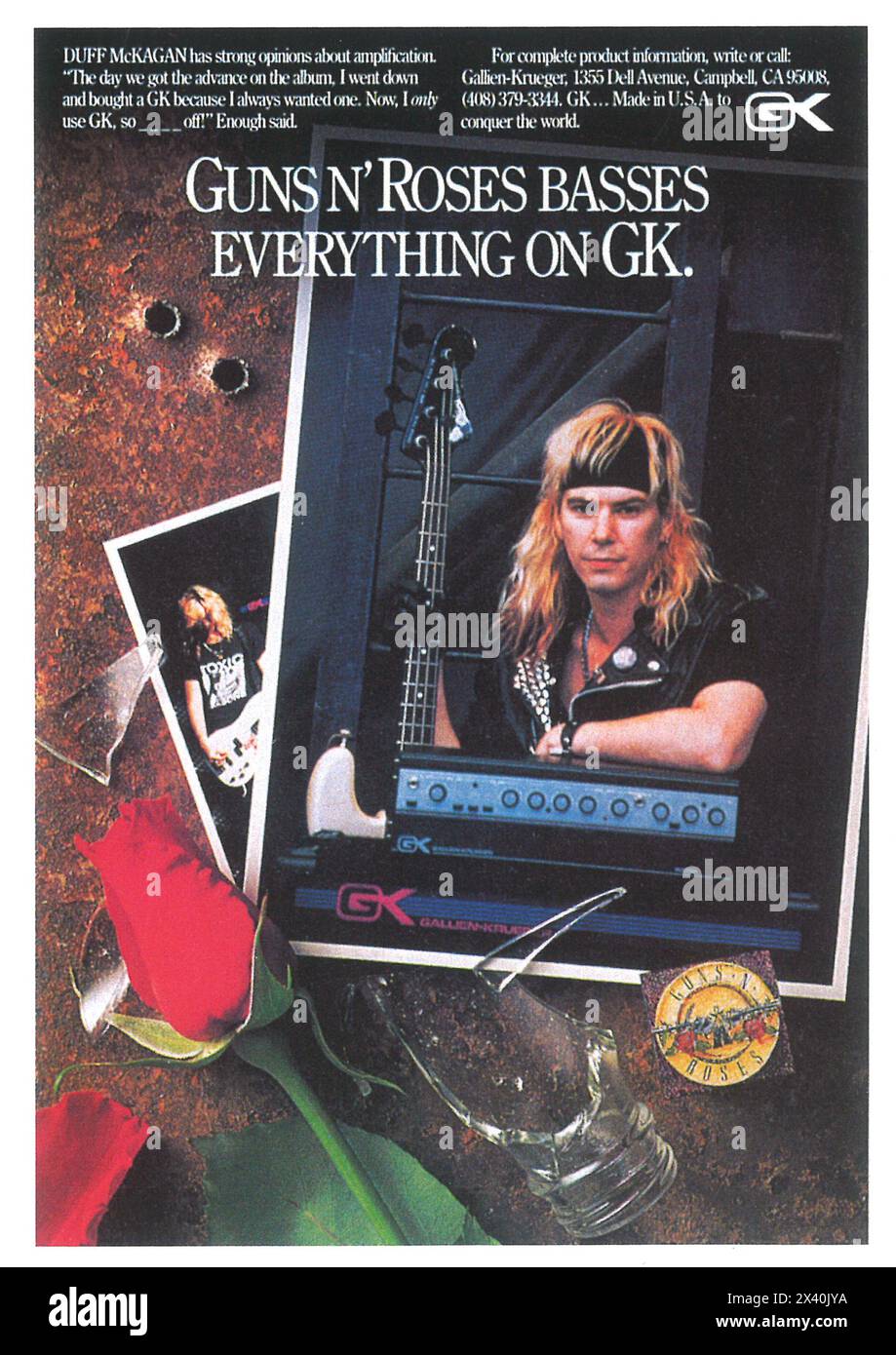 thumbnail image 2 of Guns N‘ Roses 1985 California Metal License Plate – New 2 of 6