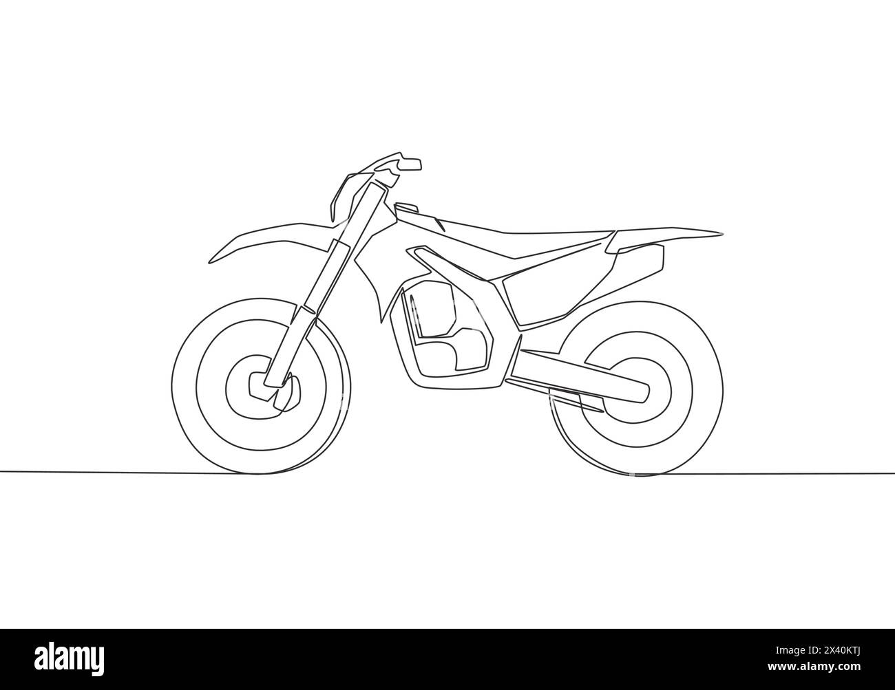 One single line drawing of tough trail motocross logo. Off road