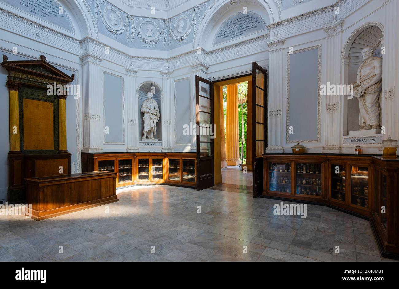 Interior of the building at the Botanical gardens in Palermo, Sicily ...