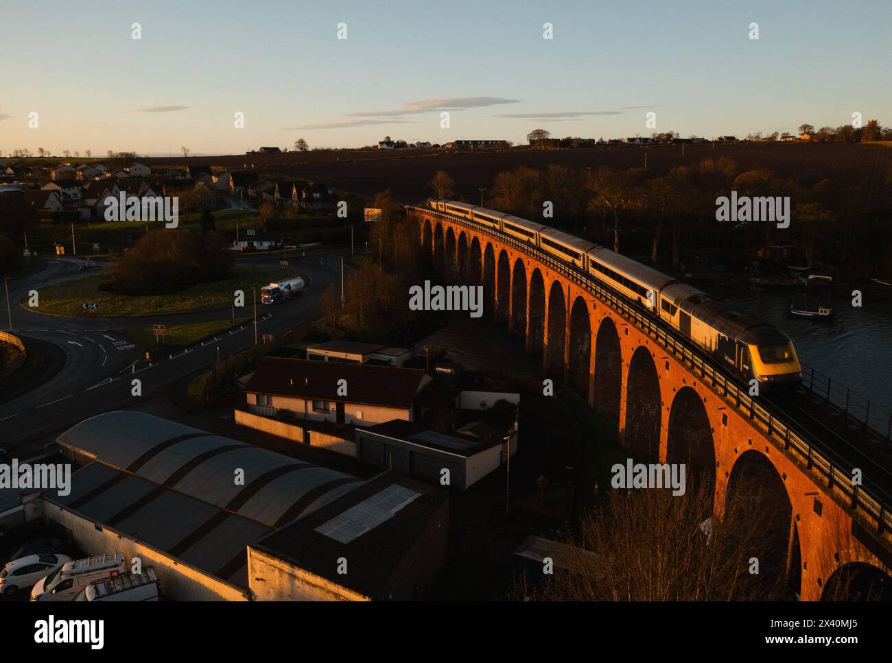 Railway Bridge, Montrose, Quay, Scotland Stock Photo