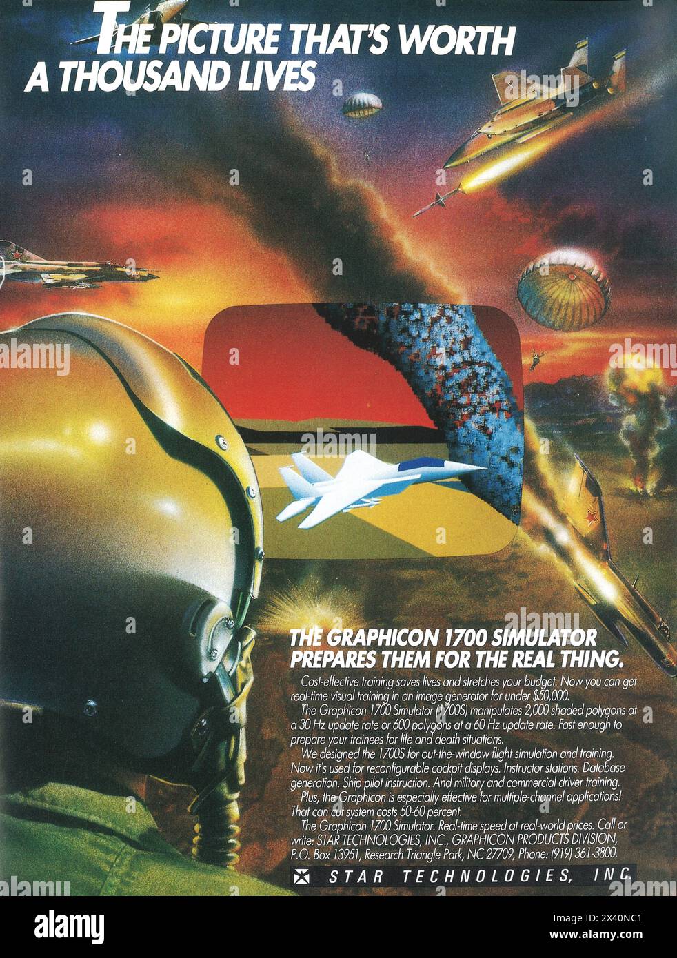 1980s Star Technologies' Graphicon 1700 Simulator ad Stock Photo - Alamy