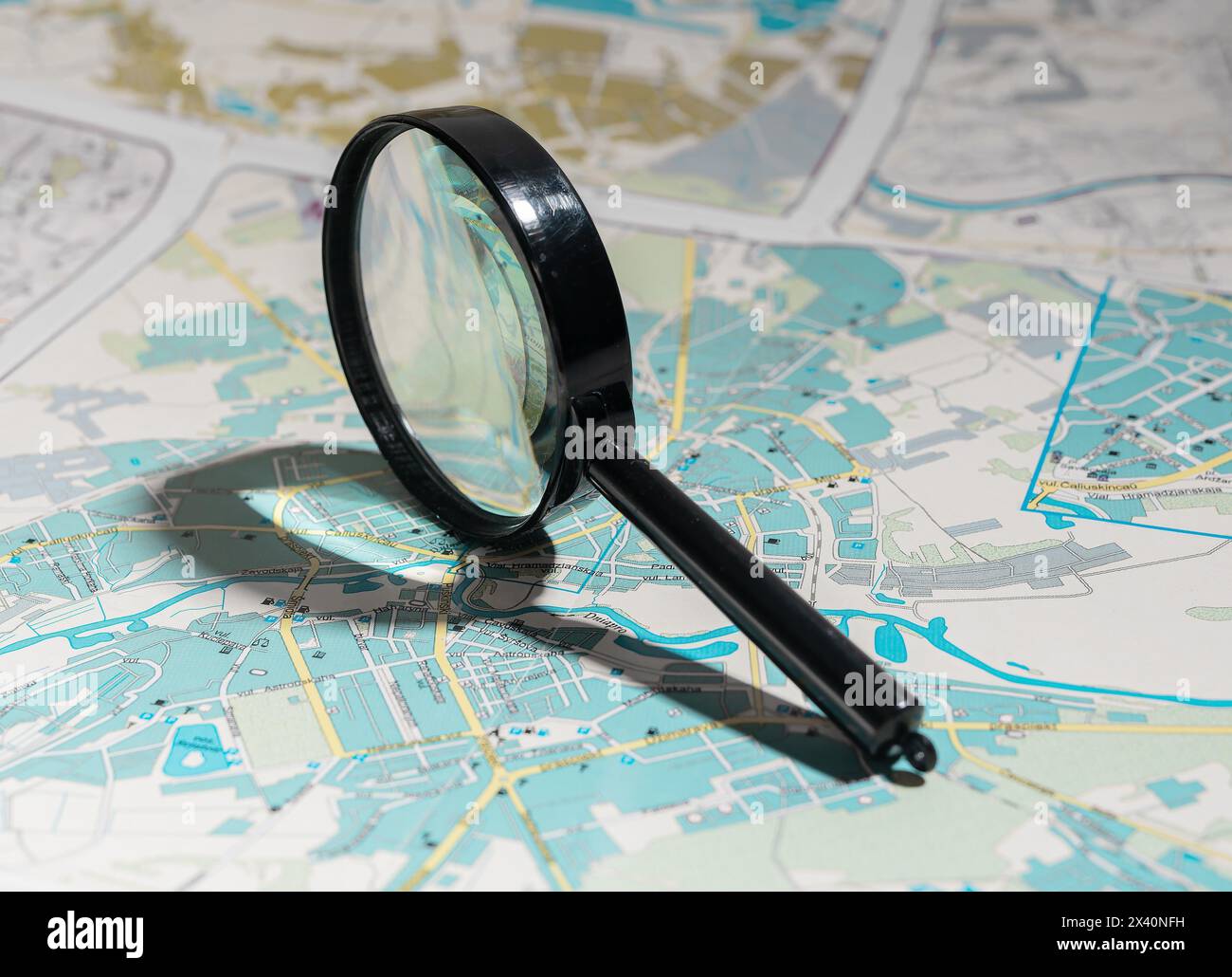 Travel guide map, global journey planning. World trip concept, exploring destinations, directions. Business and leisure tourism, country and city disc Stock Photo