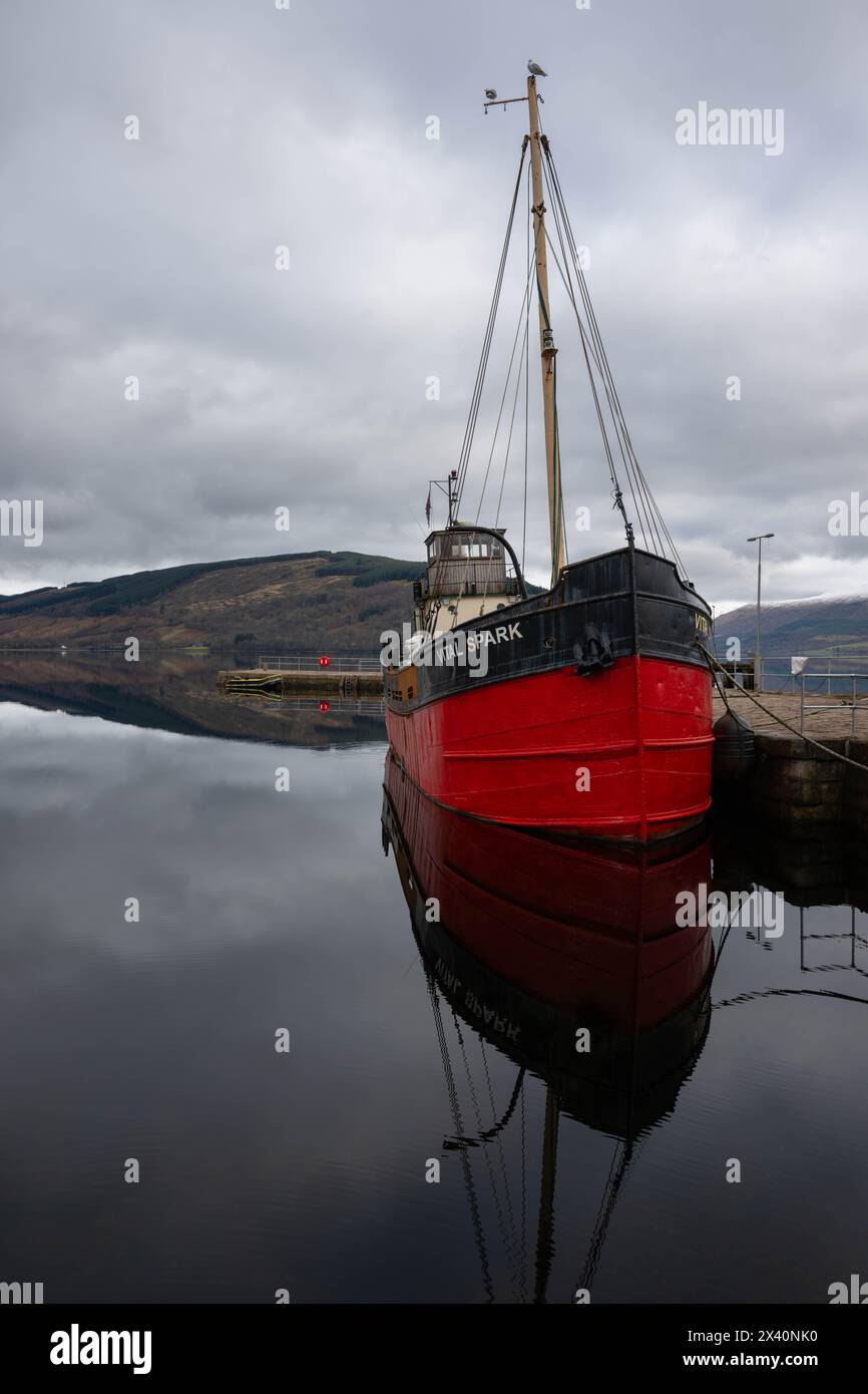 Vital Spark, trawler boat, on a Scottish Loch. Stock Photo