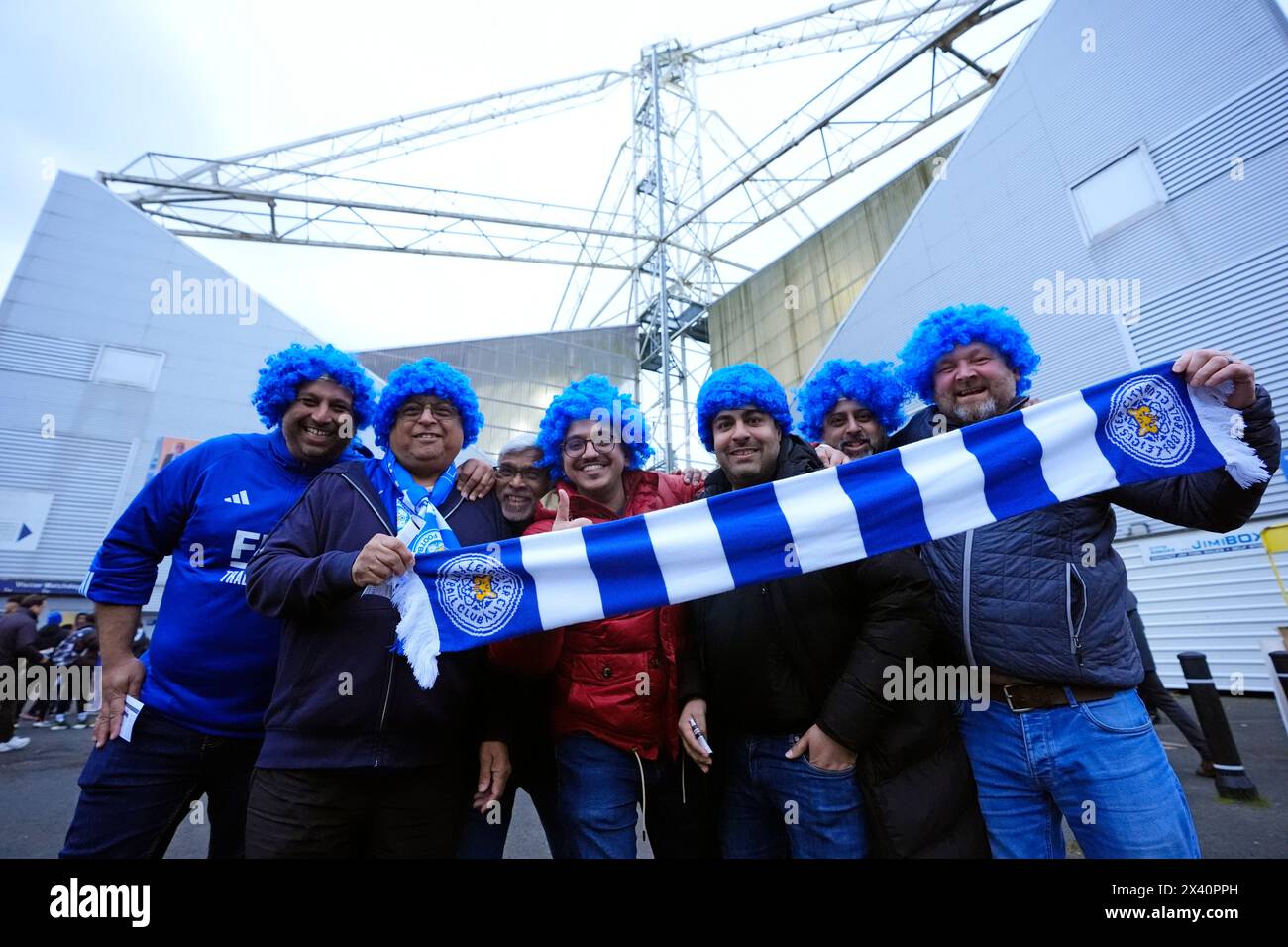 Leicester City fans before the Sky Bet Championship match at Deepdale, Preston. Picture date: Monday April 29, 2024. Stock Photo