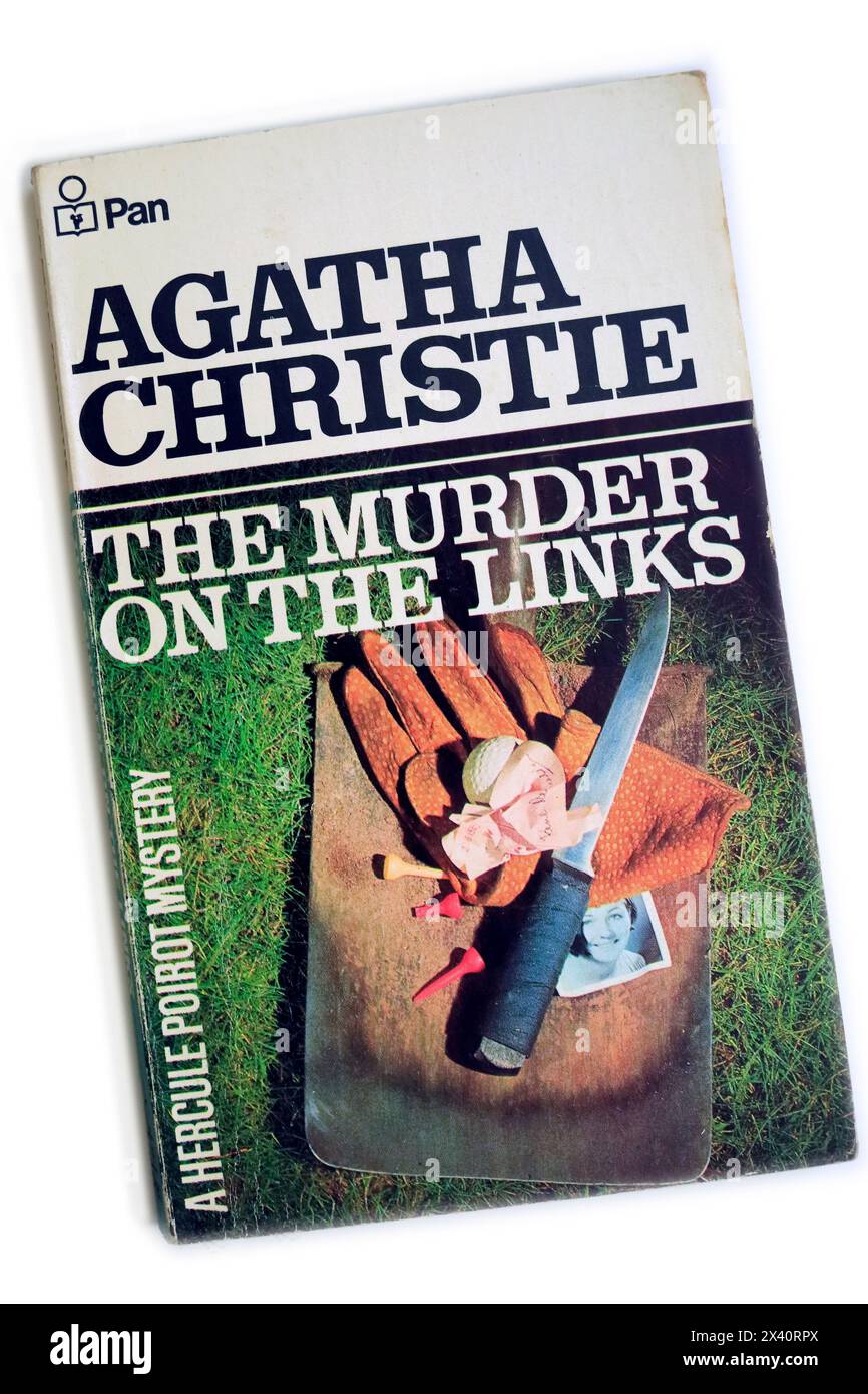 Agatha Christie - The Murder on the Links - book front cover. Studio set up. April 2024 Stock Photo