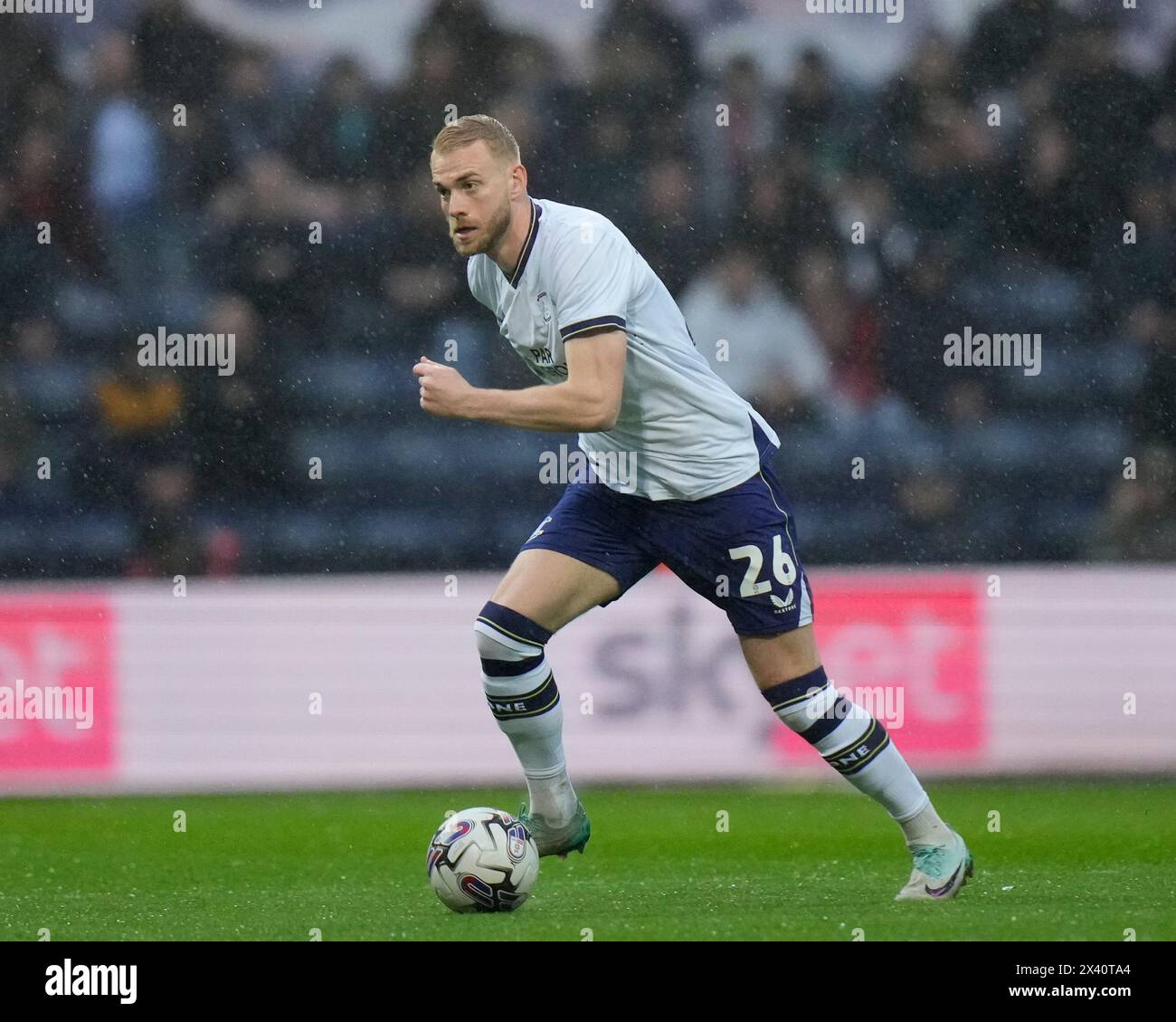 Felipe Rodriguez-Gentile of Preston North End during the Sky Bet Championship match Preston North End vs Leicester City at Deepdale, Preston, United Kingdom, 29th April 2024  (Photo by Steve Flynn/News Images) Stock Photo