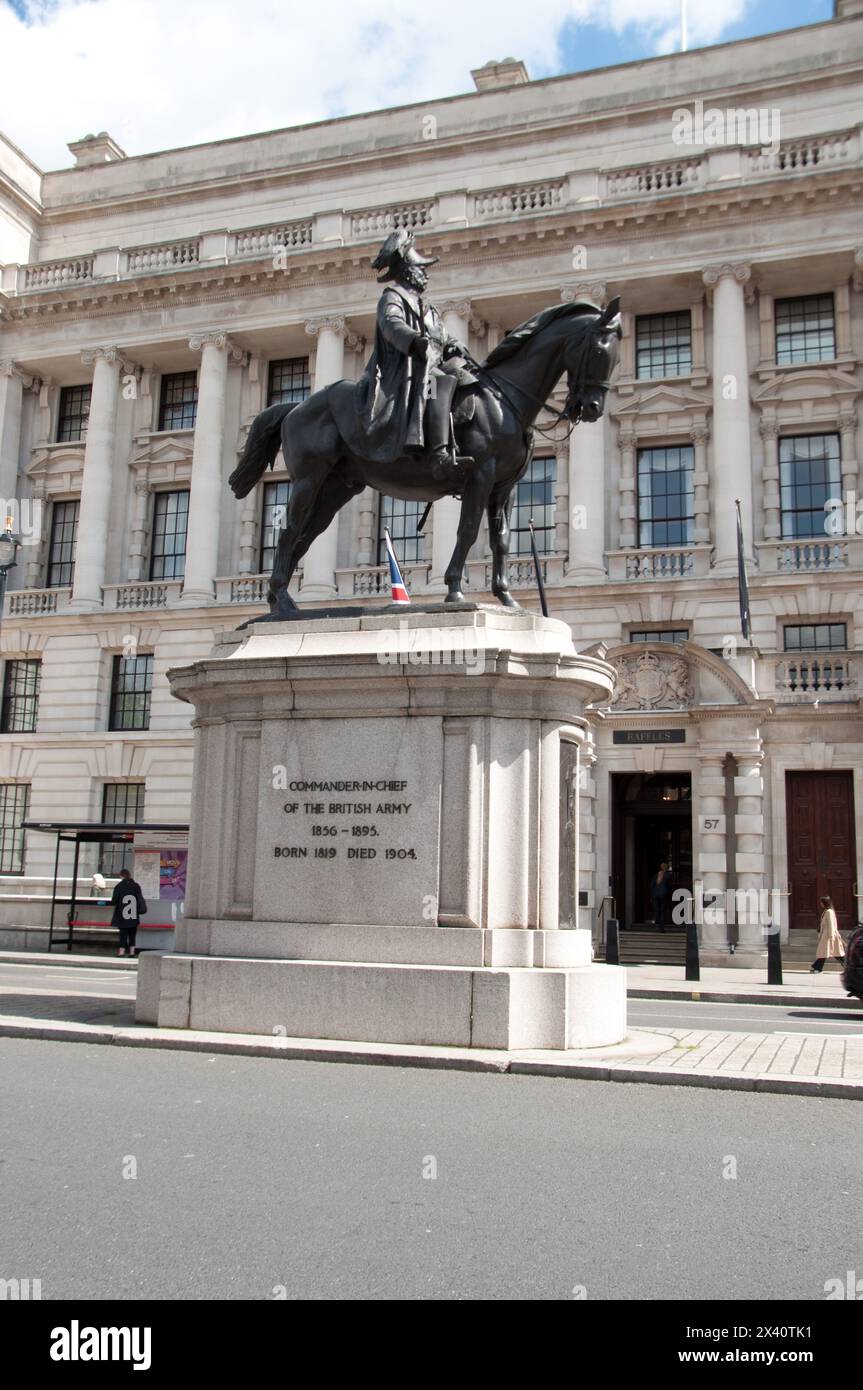 Statue of Field Marshal, His Royal Highness, George, Duke of Cambridge, K.C., Whitehall, City of Westminster, London, UK. Stock Photo