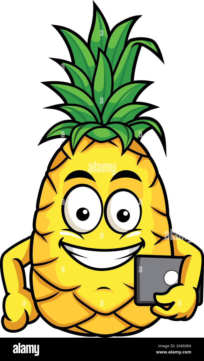 Pineapple fruit cartoon smiley hi-res stock photography and images - Alamy