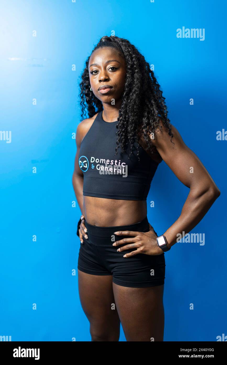 GB sprinter Desiree Henry, bronze medal winner in relay at the Rio Olympics and then sustained an injury and missed out of selection. Stock Photo