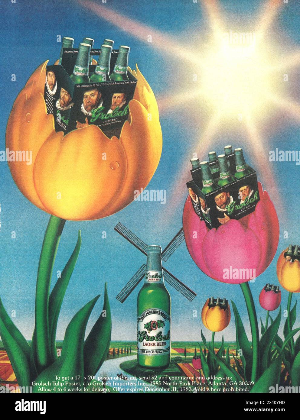 1984 Grolsch Lager Beer Ad Stock Photo