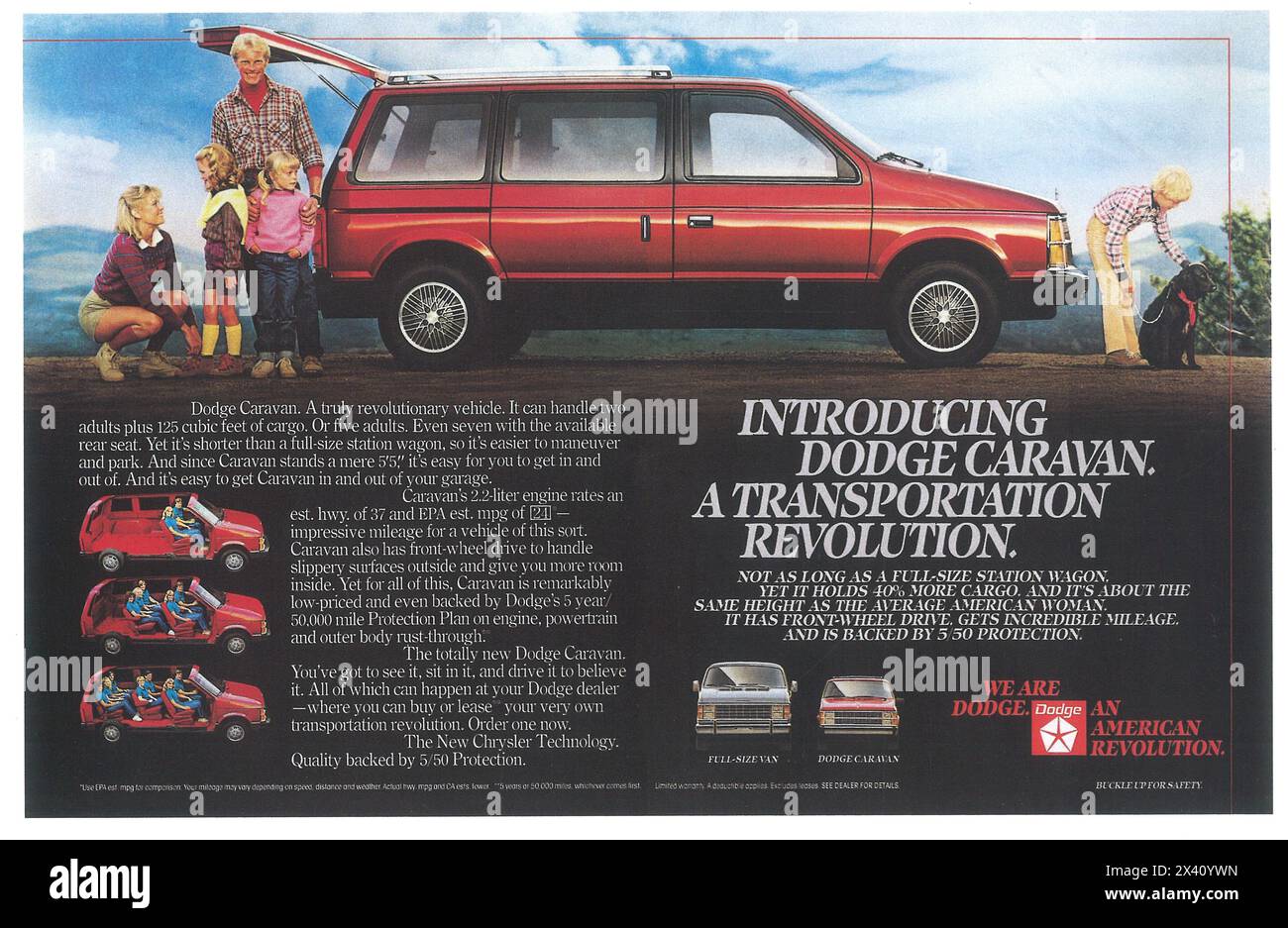 1984 Dodge Caravan Minivan ad Stock Photo
