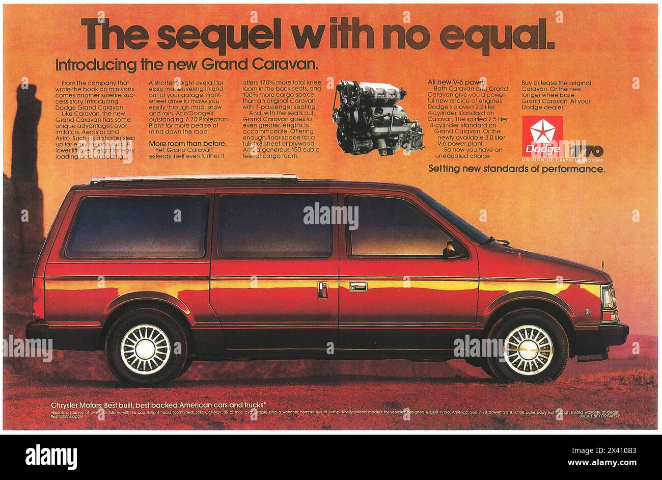 1987 Dodge Grand Caravan Ad Stock Photo