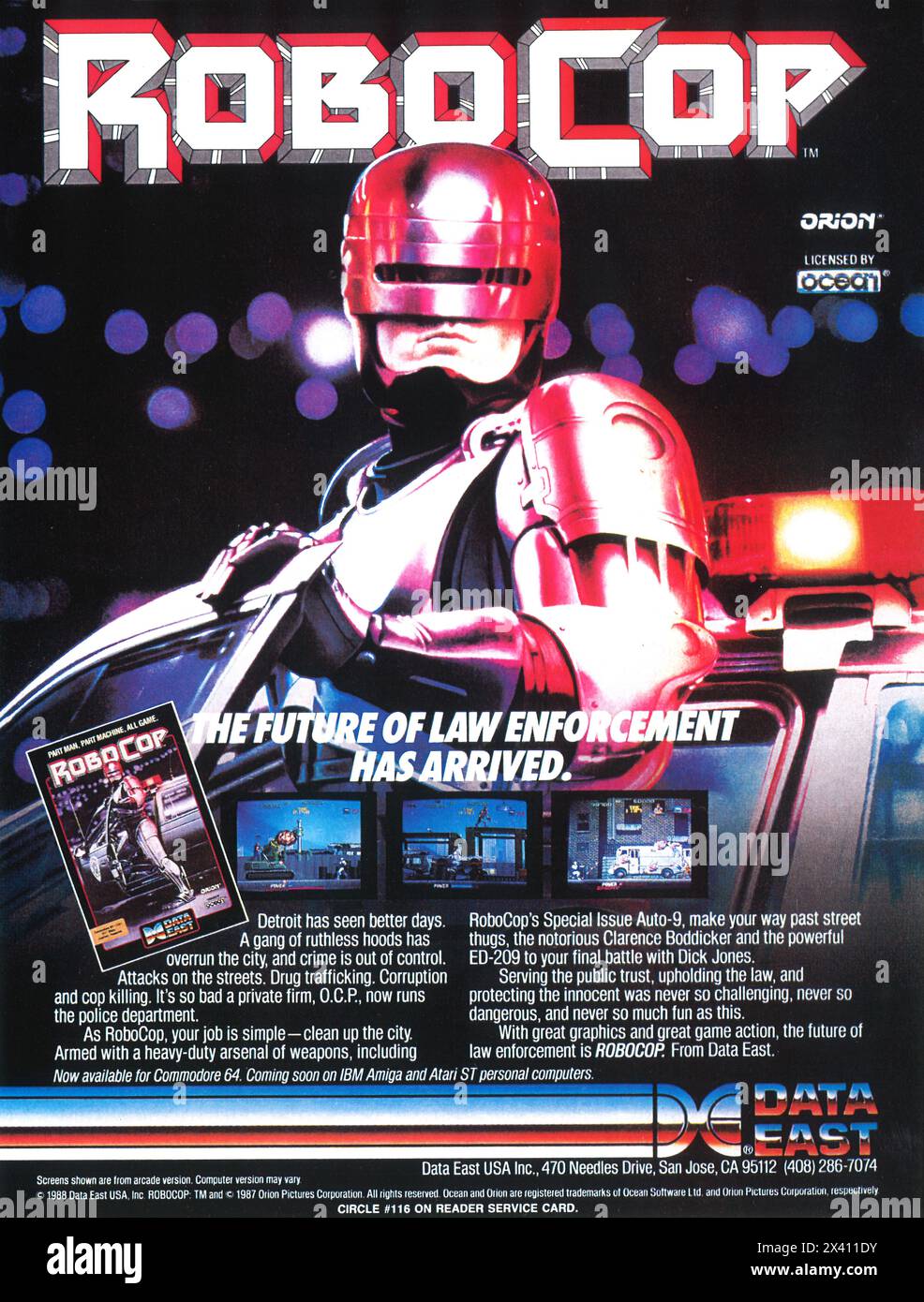 1988 Robocop video game ad Stock Photo