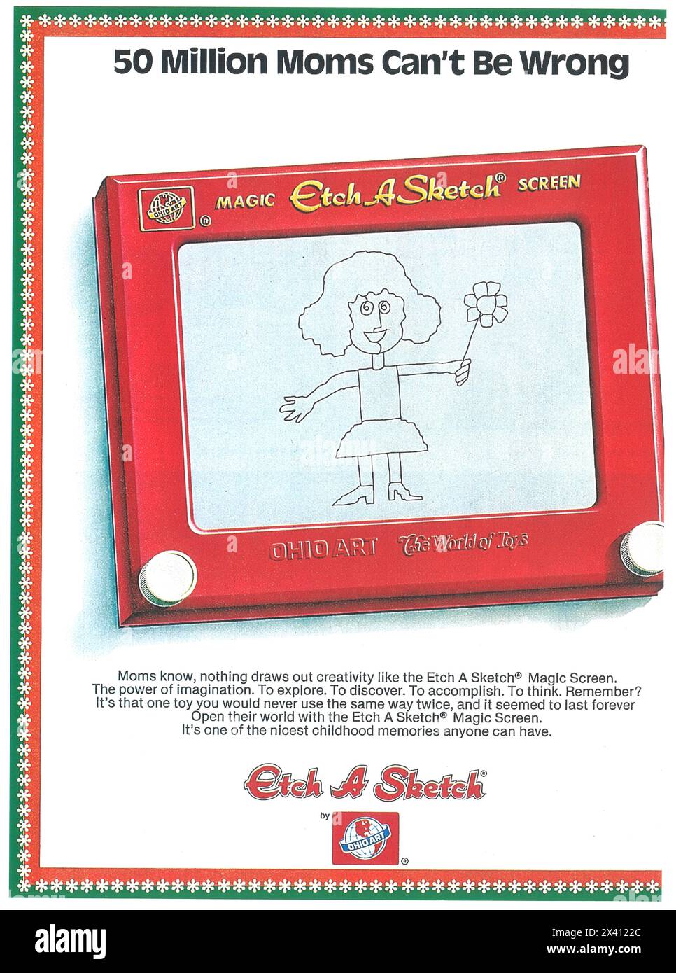 1985 Etch-A-Sketch Magic Screen Ad Stock Photo