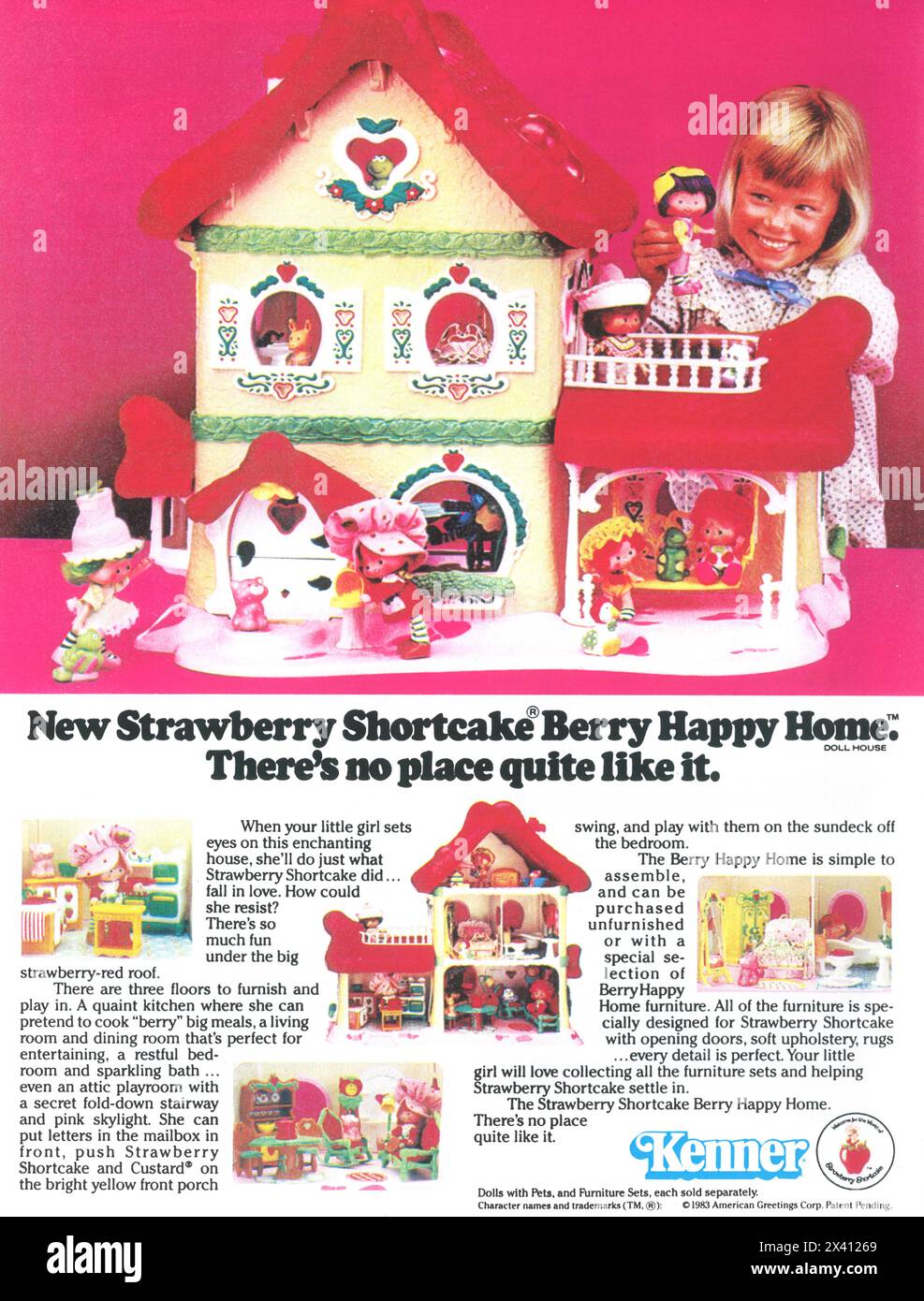 1983 Kenner Ad - Shortcake Berry Happy Home Stock Photo