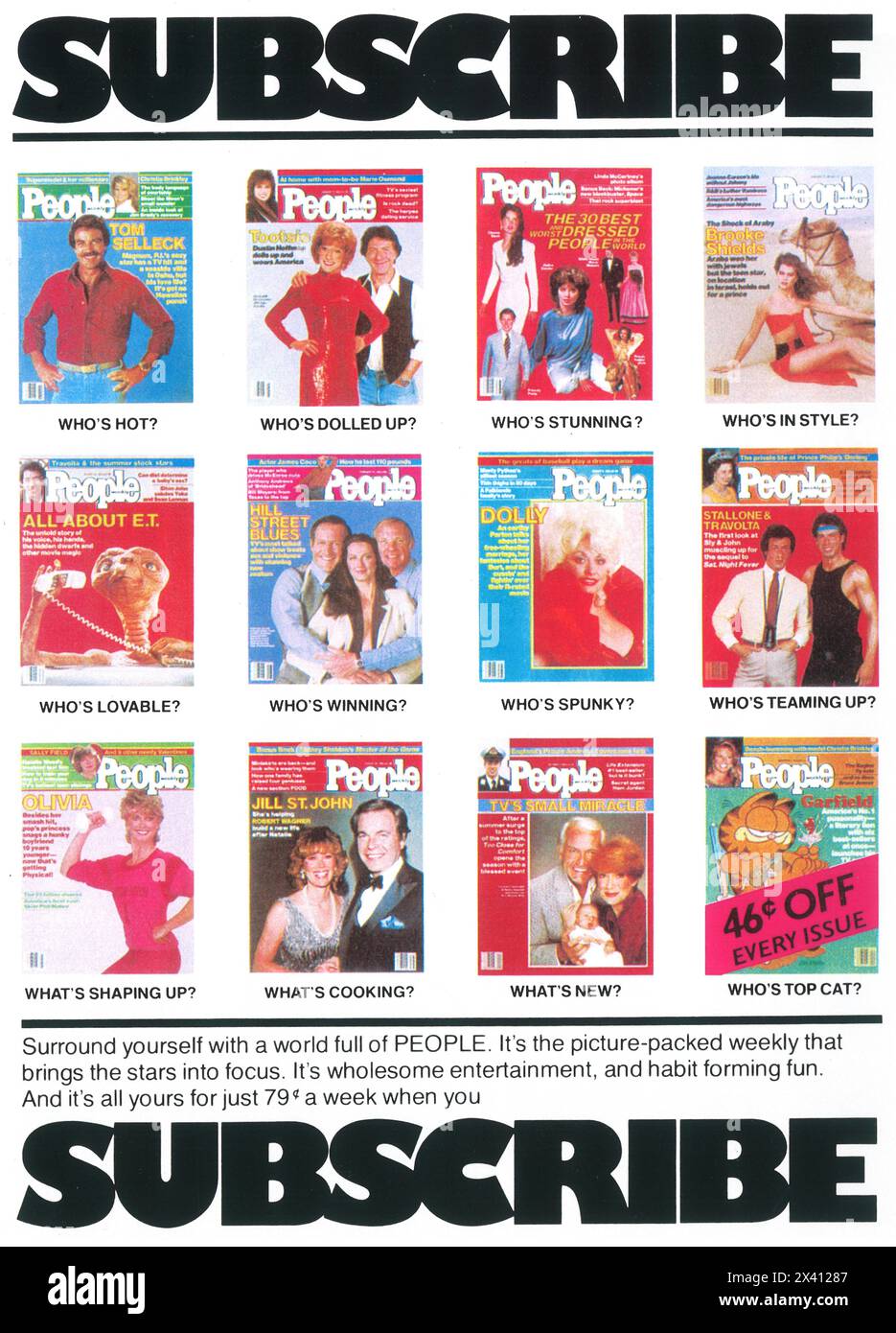 1983 People Magazine ad - Subscribe Stock Photo