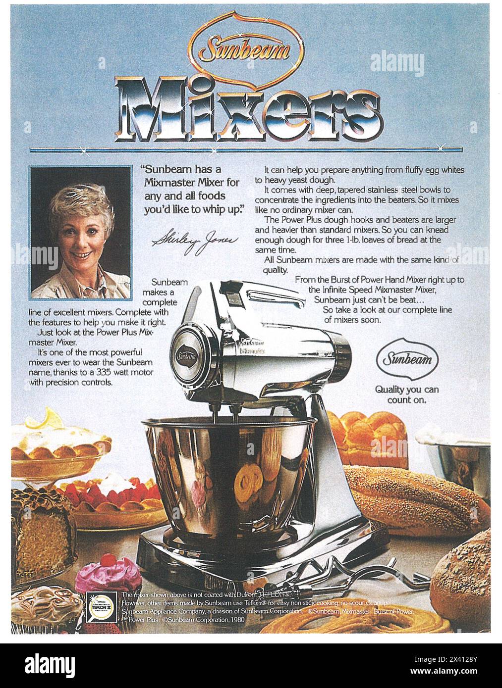 1980 Sunbeam Mixers Shirley Jones Mixmaster Mixer Stock Photo Alamy