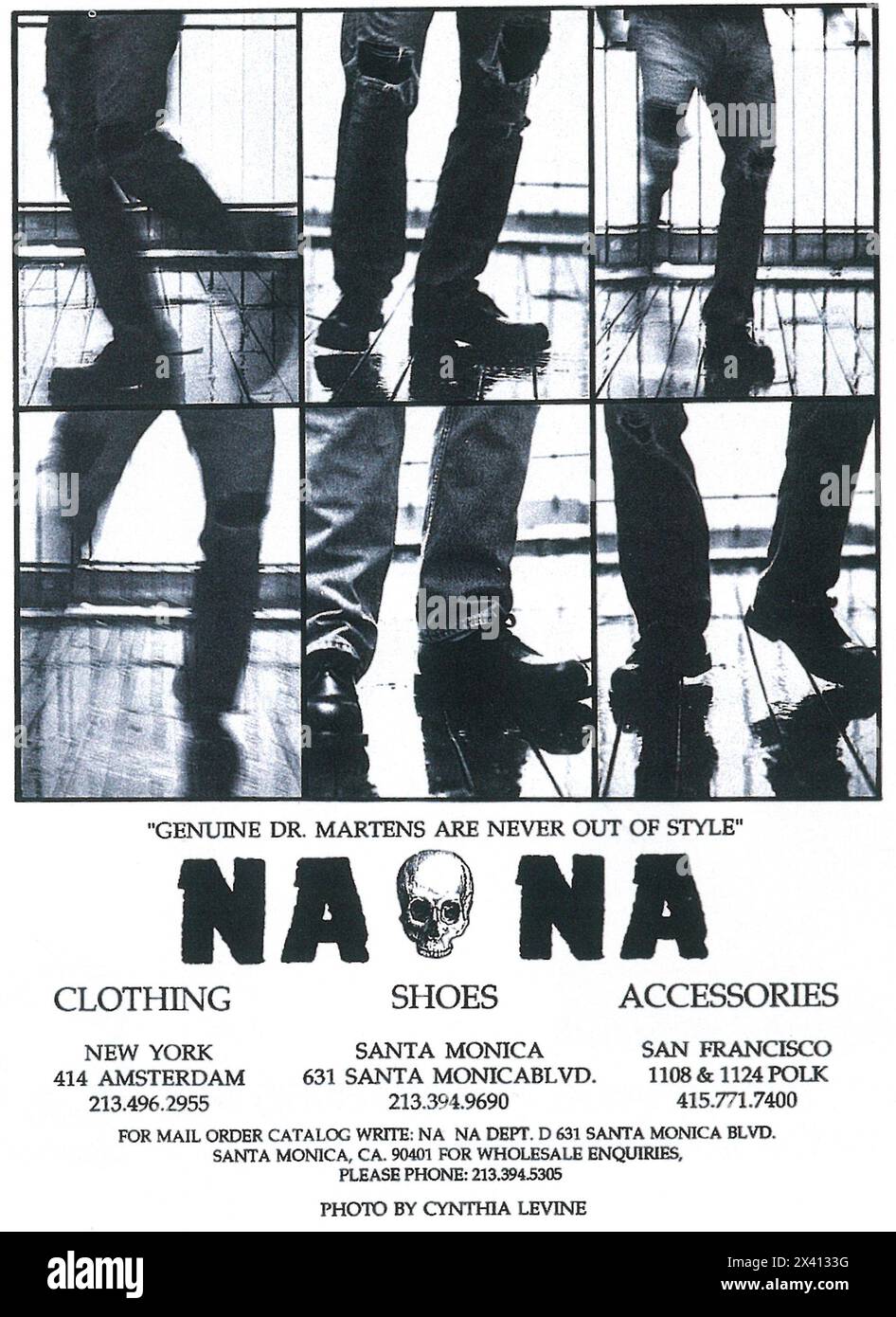 1989 NaNa shoe store selling Dr Martens Ad Stock Photo
