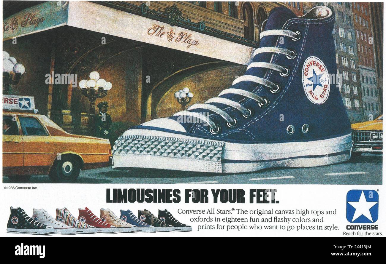 1985 Converse All Stars Ad Limousins For Your Feet Stock Photo Alamy