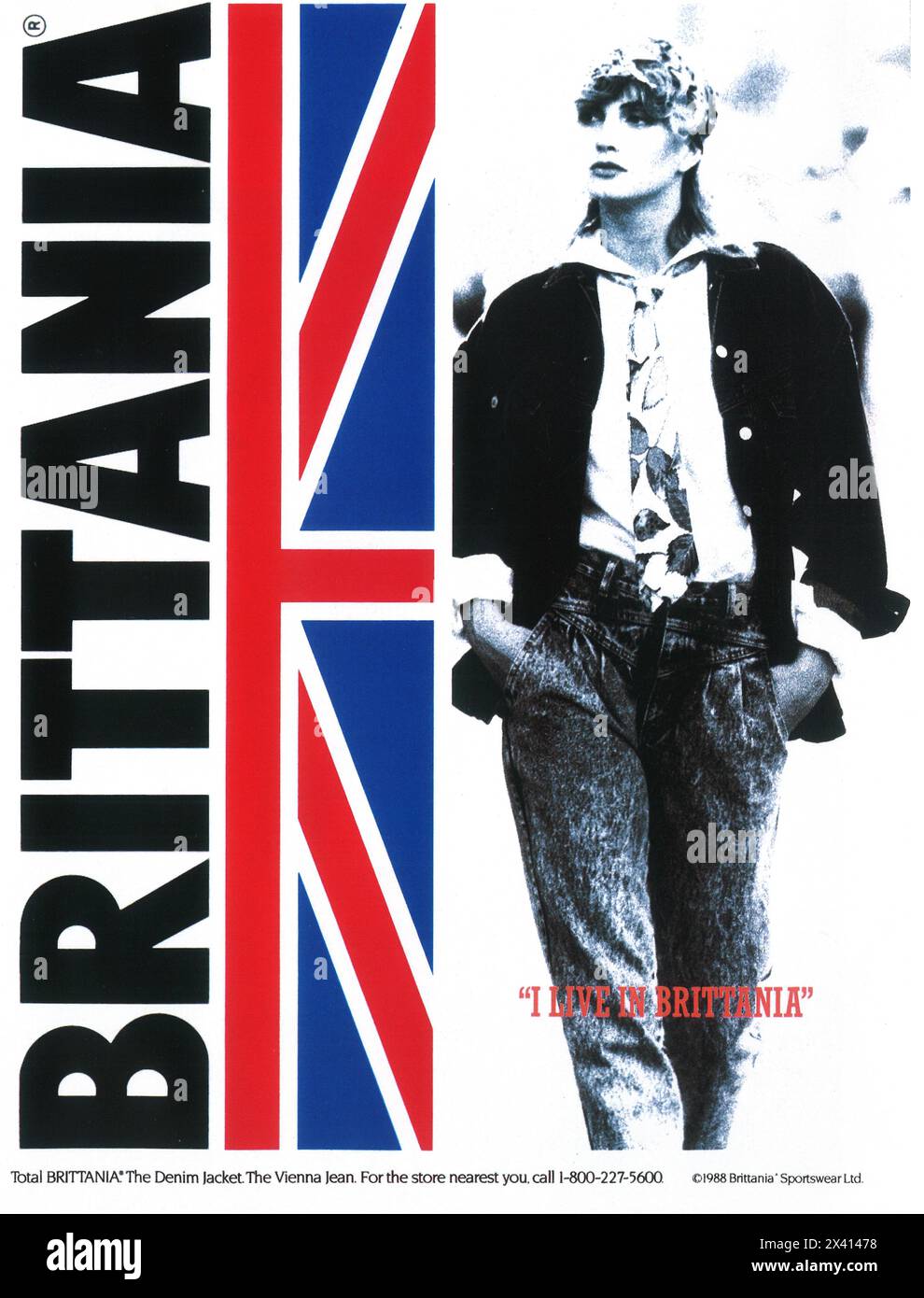 1988 Brittania jeans ad Stock Photo