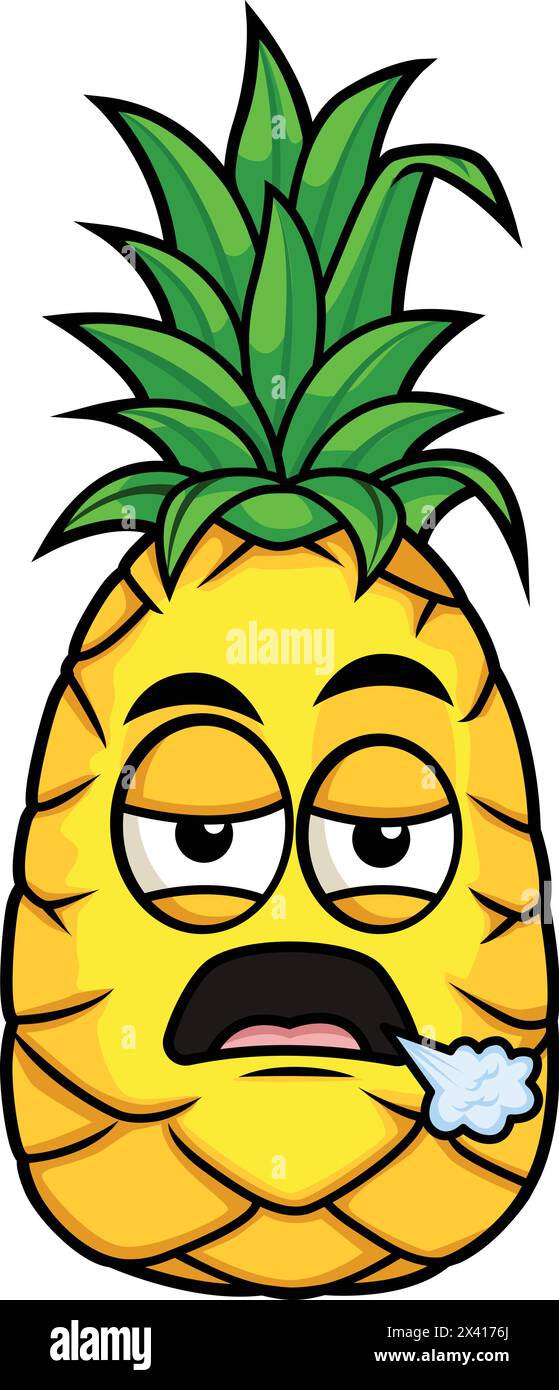Bored pineapple character vector cartoon clip art Stock Vector Image ...