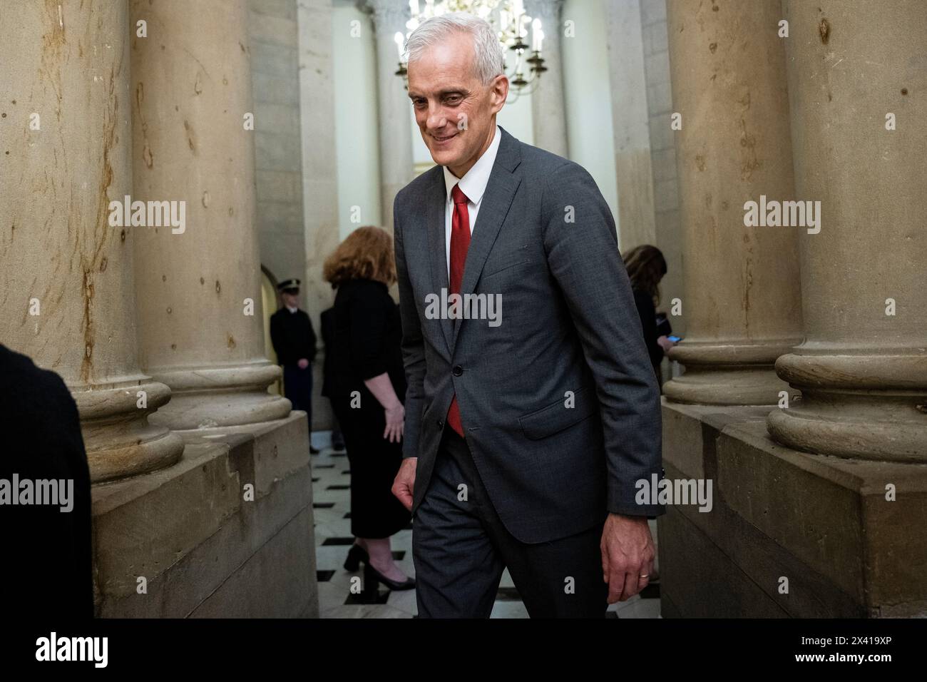 Washington, USA. 29th Apr, 2024. Secretary of Veterans Affairs Denis McDonough after a ceremony for Col. Ralph Puckett Jr. to lie in honor at the U.S. Capitol, in Washington, DC, on Monday, April 29, 2024. President Biden awarded the Medal of Honor to Col. Puckett in 2021, and he was the last surviving medal recipient for acts performed during the Korean War. (Graeme Sloan/Sipa USA) Credit: Sipa USA/Alamy Live News Stock Photo