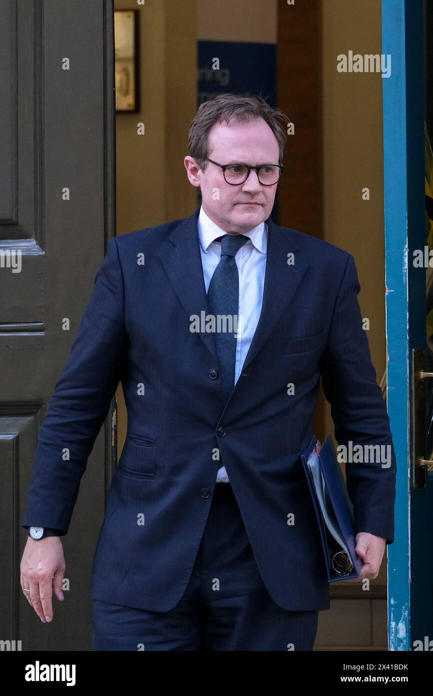 London, UK, 29th April, 2024. Minister of Security Tom Tugendhat leaves the Cabinet Office after a meeting. Credit: Eleventh Hour Photography/Alamy Live News Stock Photo