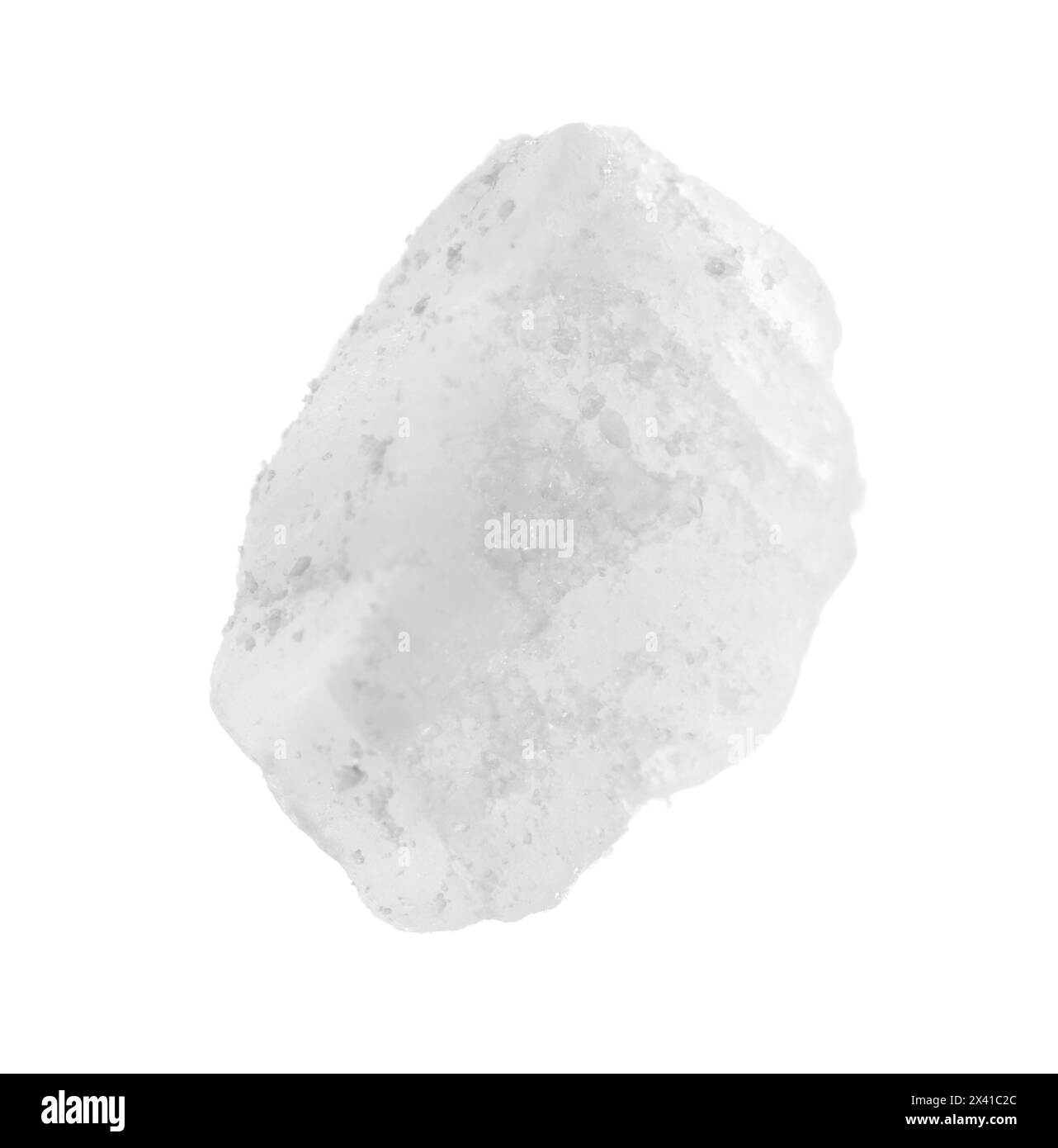 Crystal of natural sea salt isolated on white Stock Photo