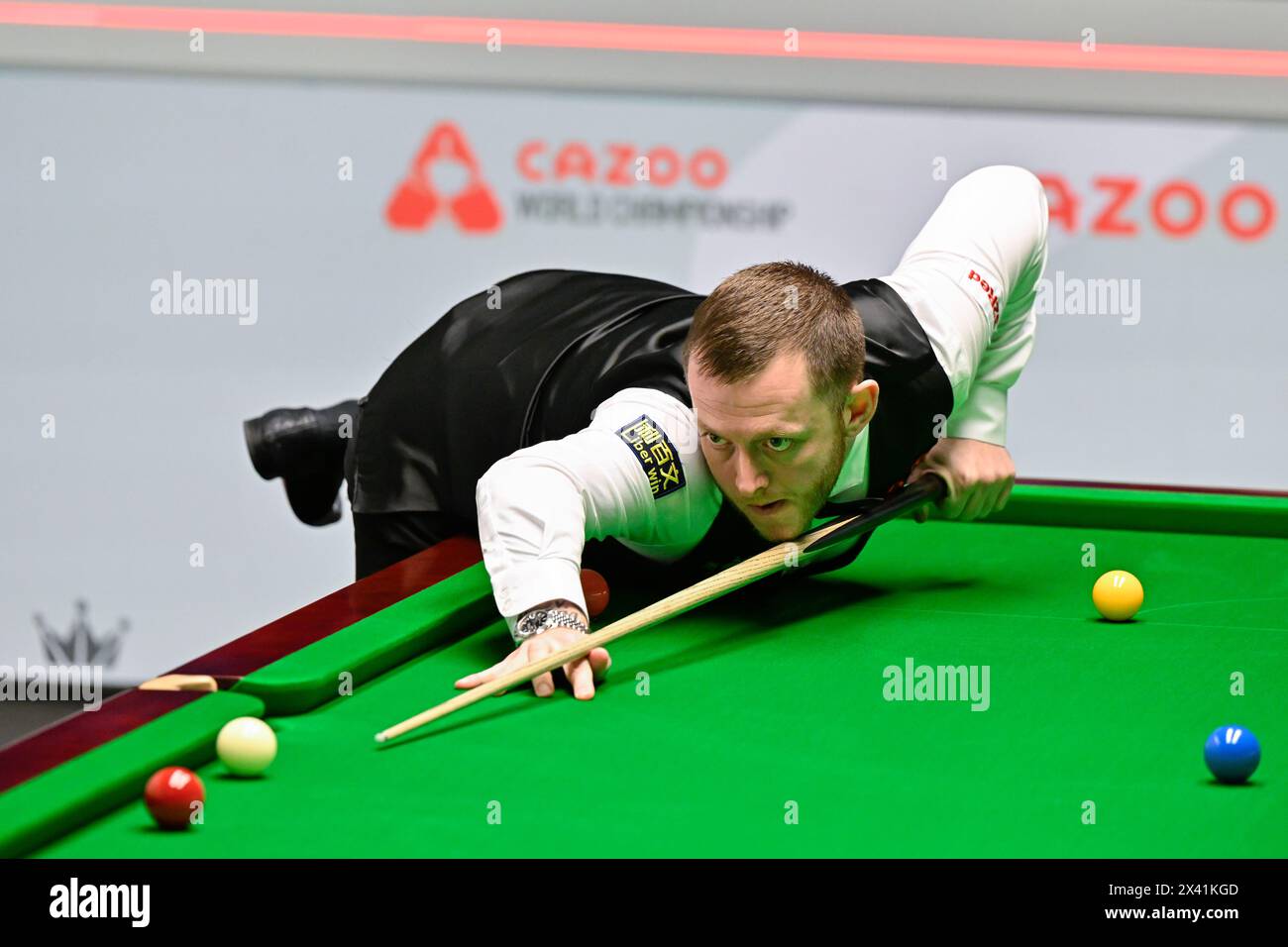 Mark Allen takes a shot, during the Cazoo World Championships 2024 at Crucible Theatre, Sheffield, United Kingdom, 29th April 2024  (Photo by Cody Froggatt/News Images) Stock Photo