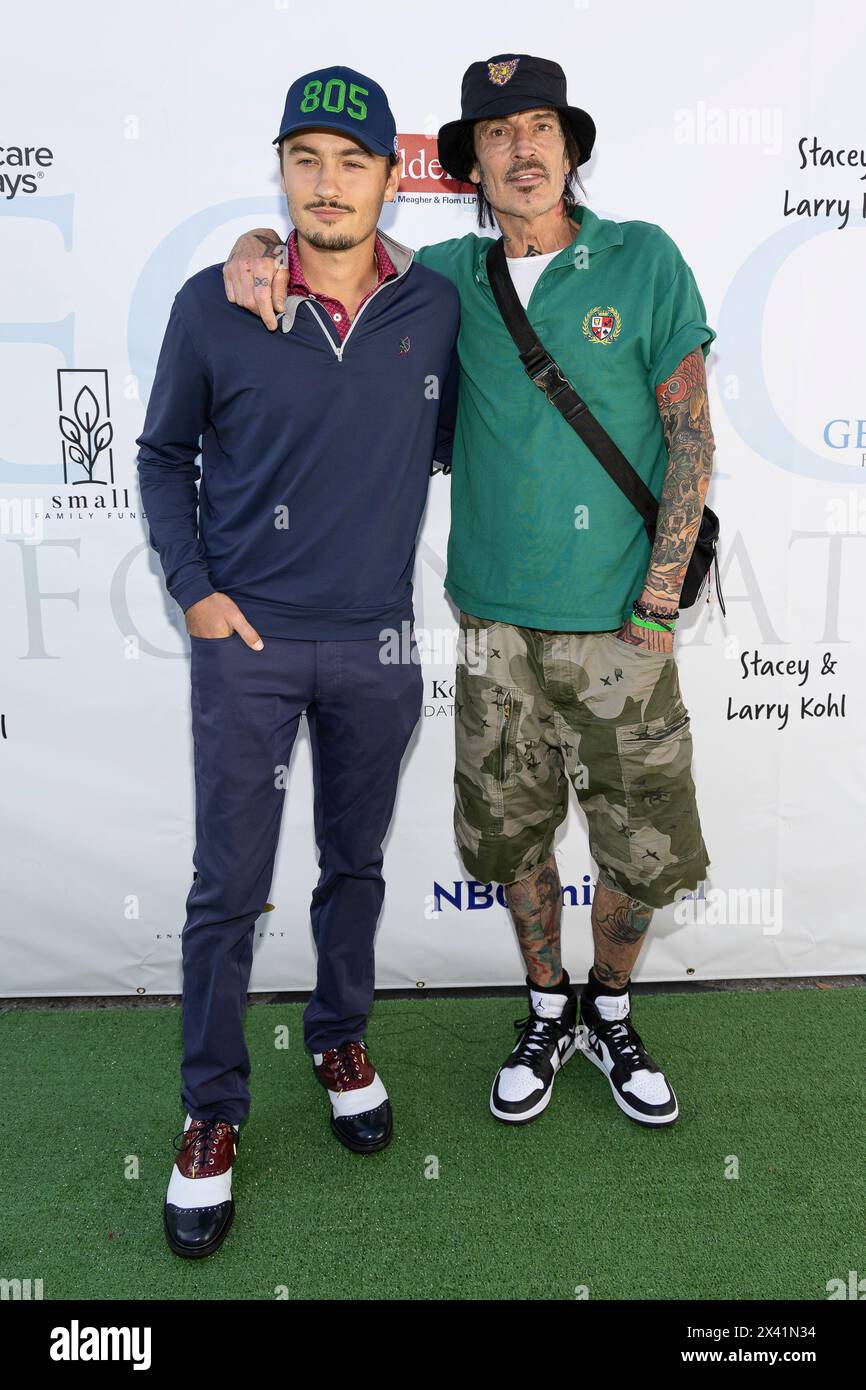 Toluca Lake, USA. 29th Apr, 2024. Brandon Thomas Lee and Tommy Lee attend  the green carpet arrivals of The George Lopez Foundation 17th Annual  Celebrity Golf Classic at the Lakeside Country Club